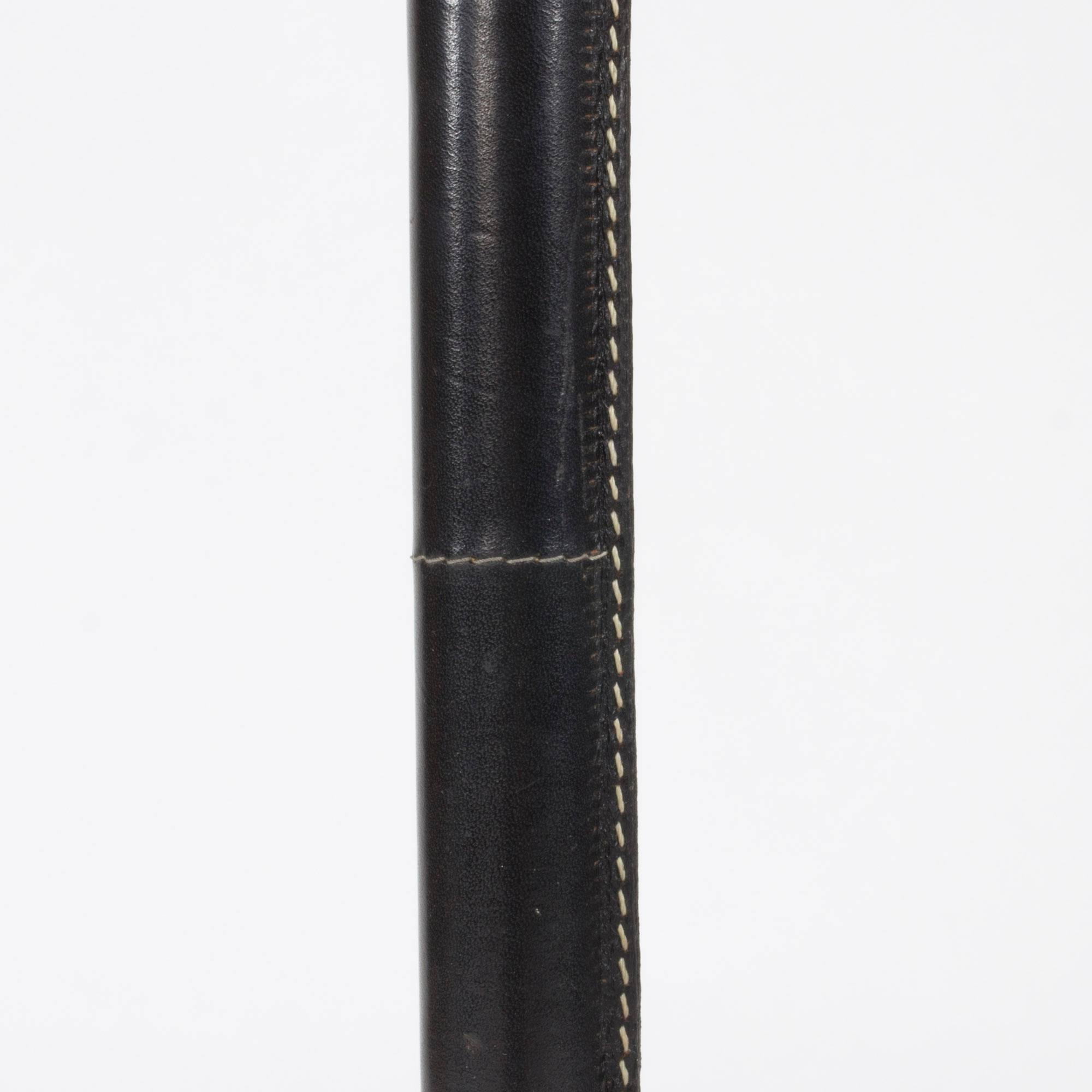 Mid-Century Modern Black Leather Floor Lamp from Bergboms
