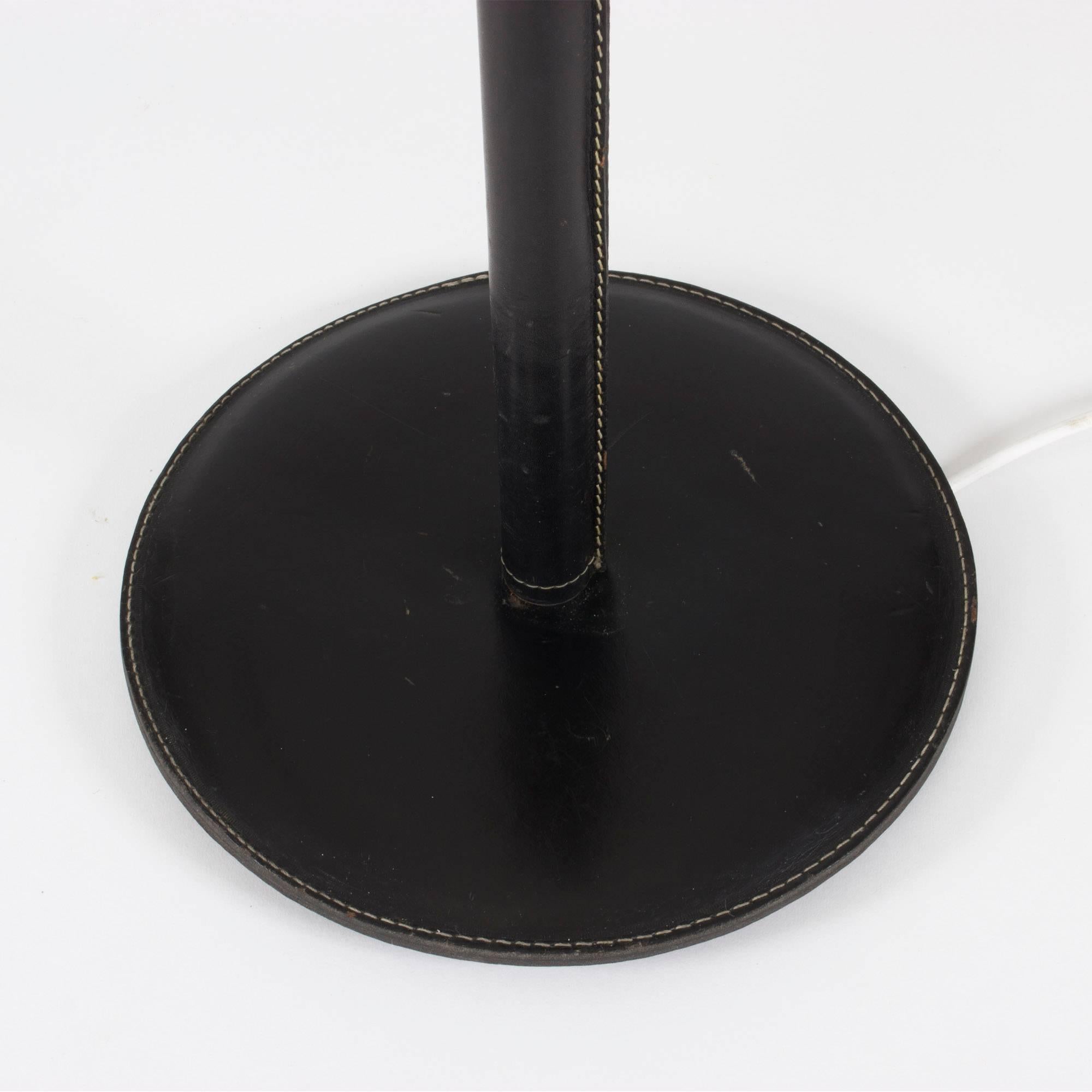 Black Leather Floor Lamp from Bergboms In Excellent Condition In Stockholm, SE