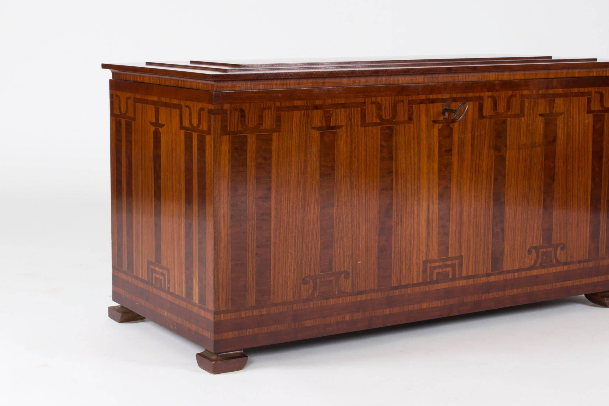 Birch Art Deco Chest with Inlays by Carl Malmsten