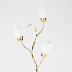 Danish 1950s Brass Flower Floor Lamp
