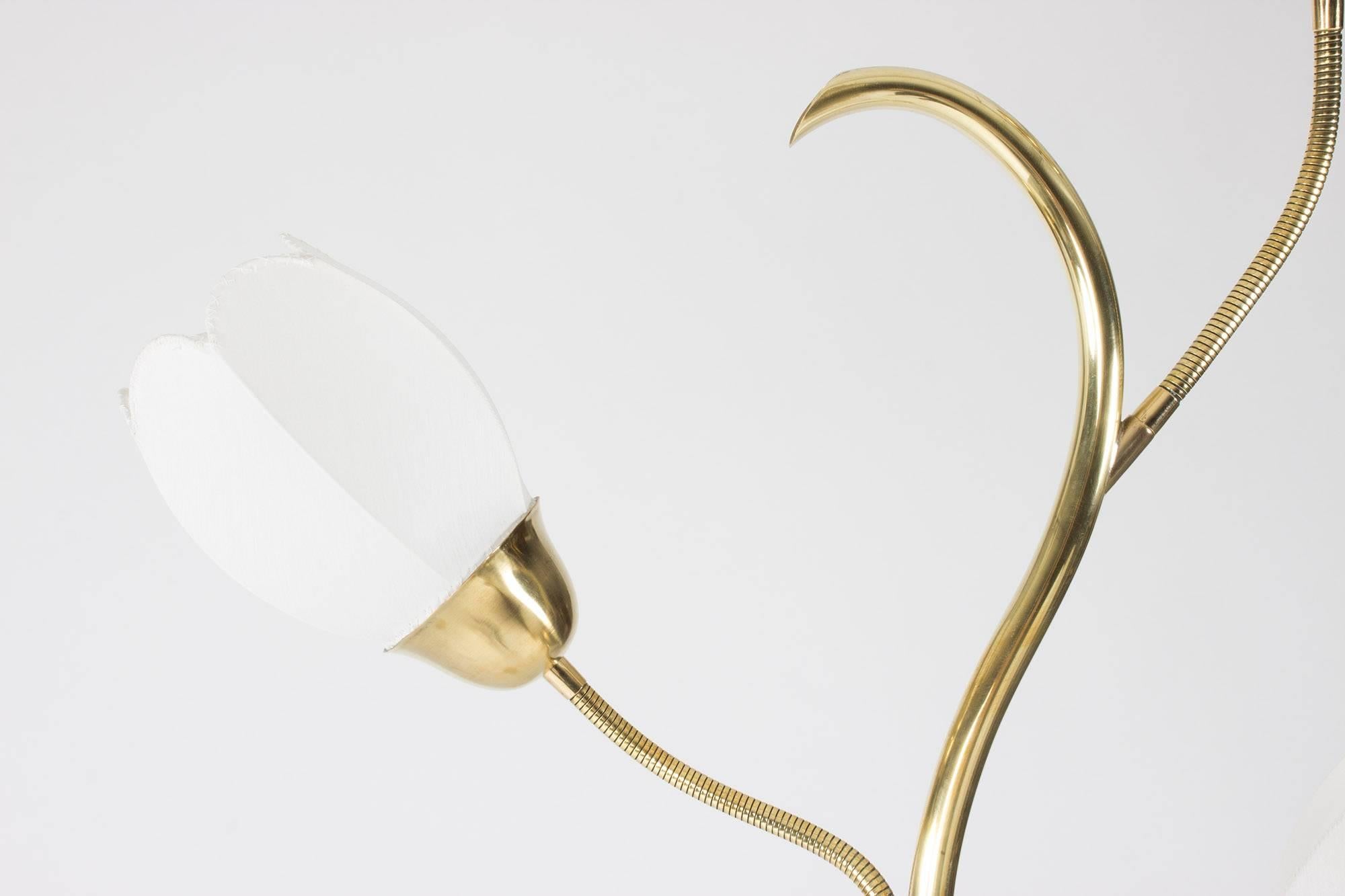 Mid-20th Century Danish 1950s Brass Flower Floor Lamp