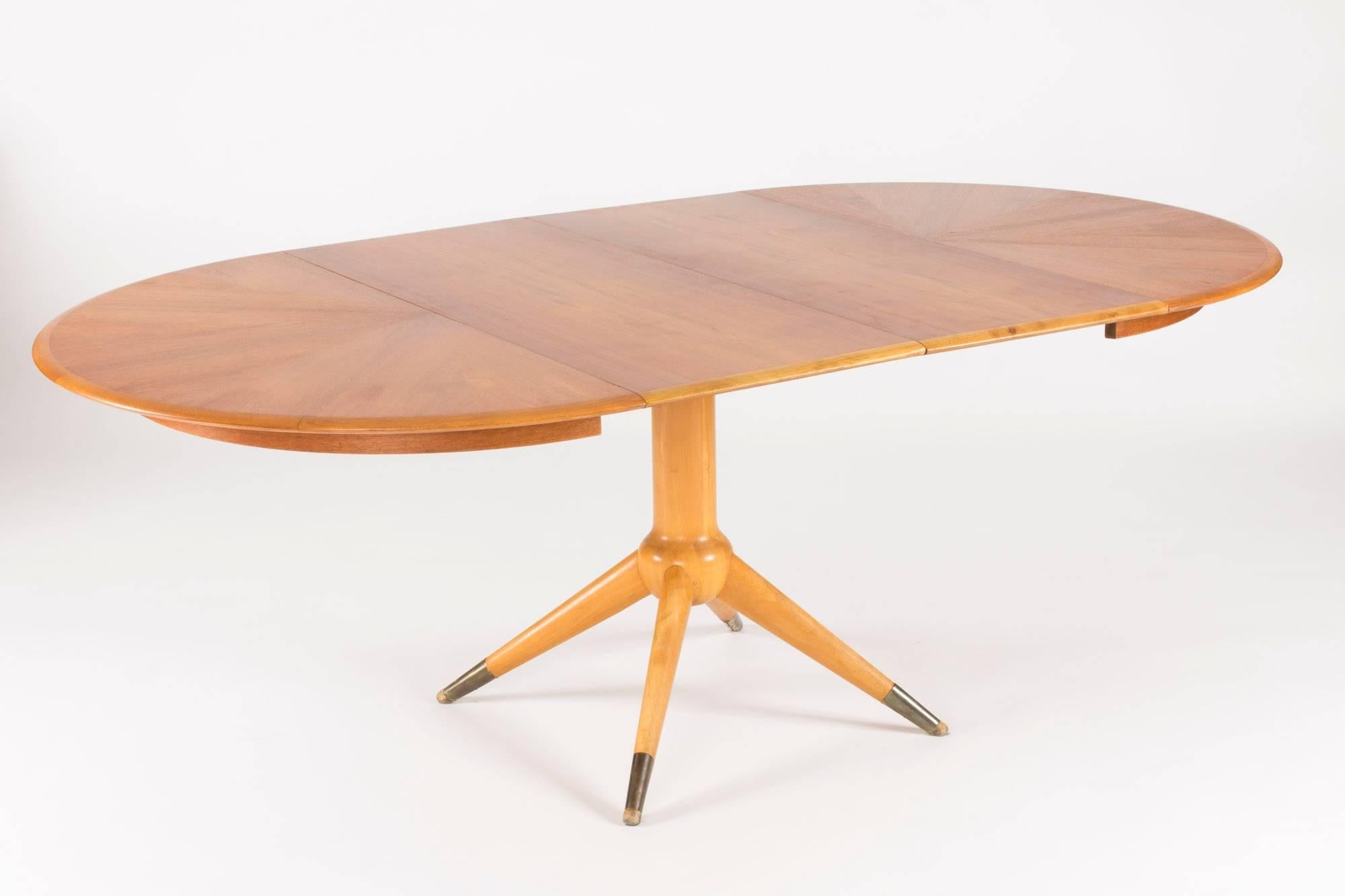 Swedish Round Teak Dining Table by David Rosén