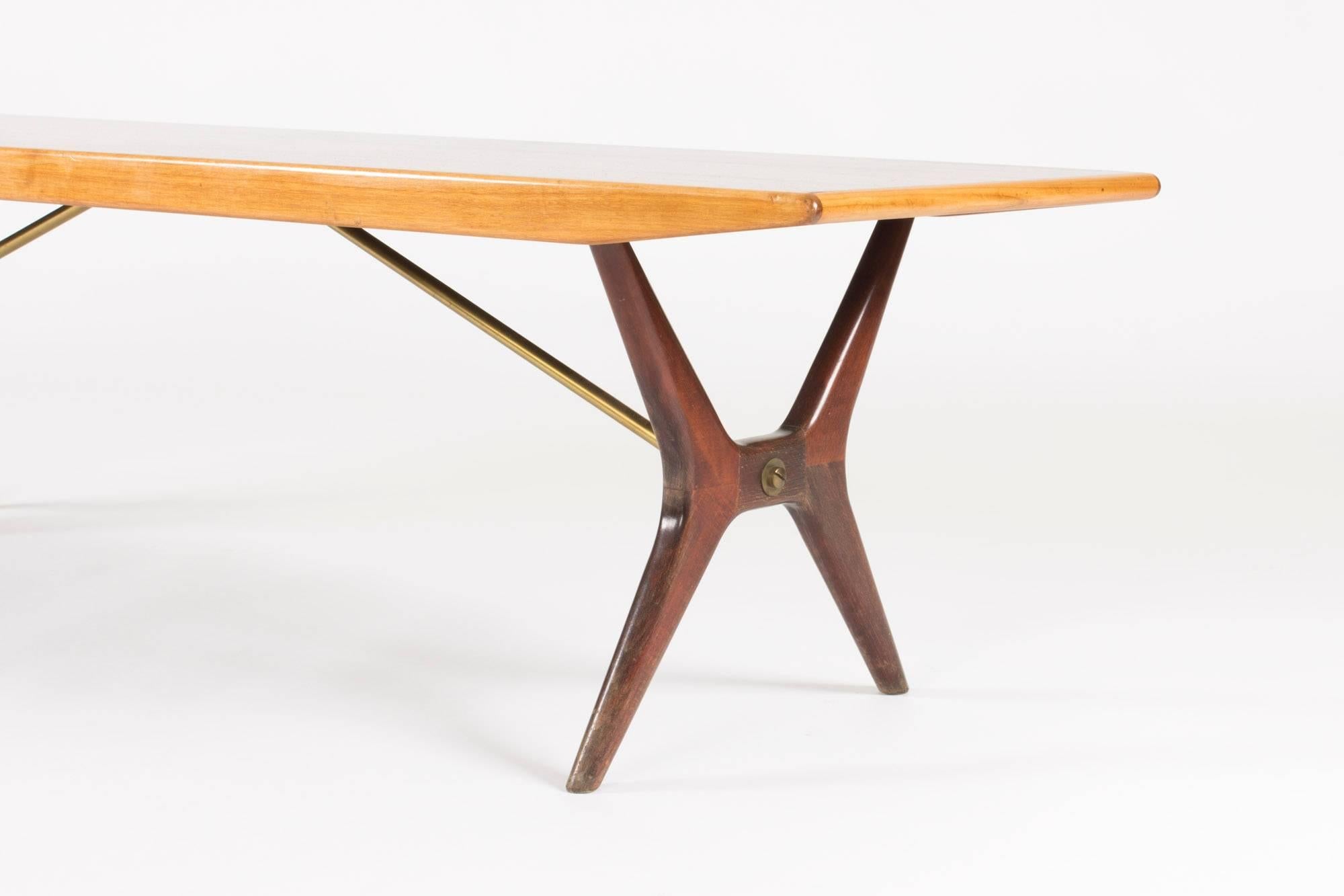 Swedish Rosewood and Birch Coffee Table by Karl-Erik Ekselius
