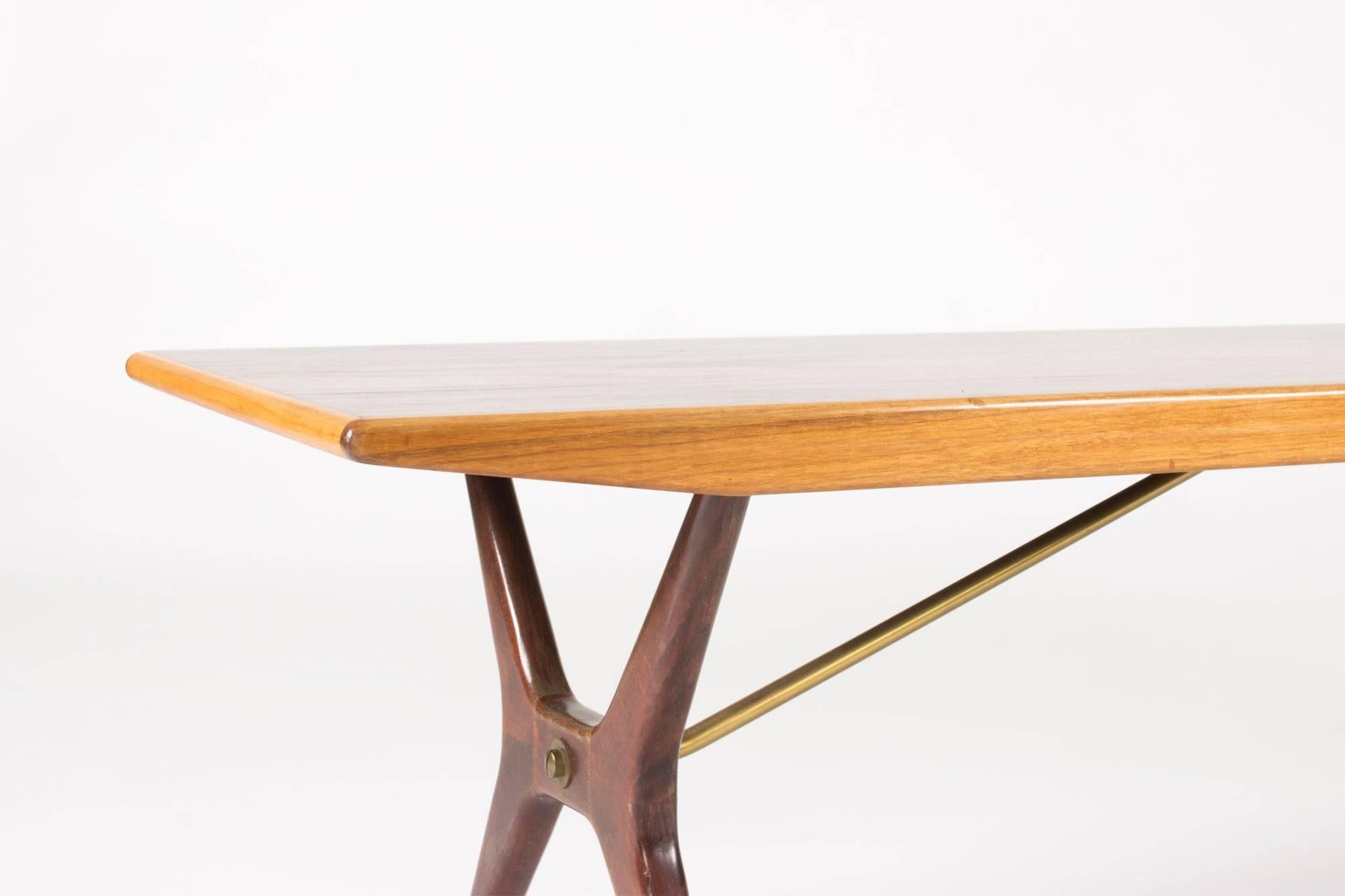 Rosewood and Birch Coffee Table by Karl-Erik Ekselius In Excellent Condition In Stockholm, SE
