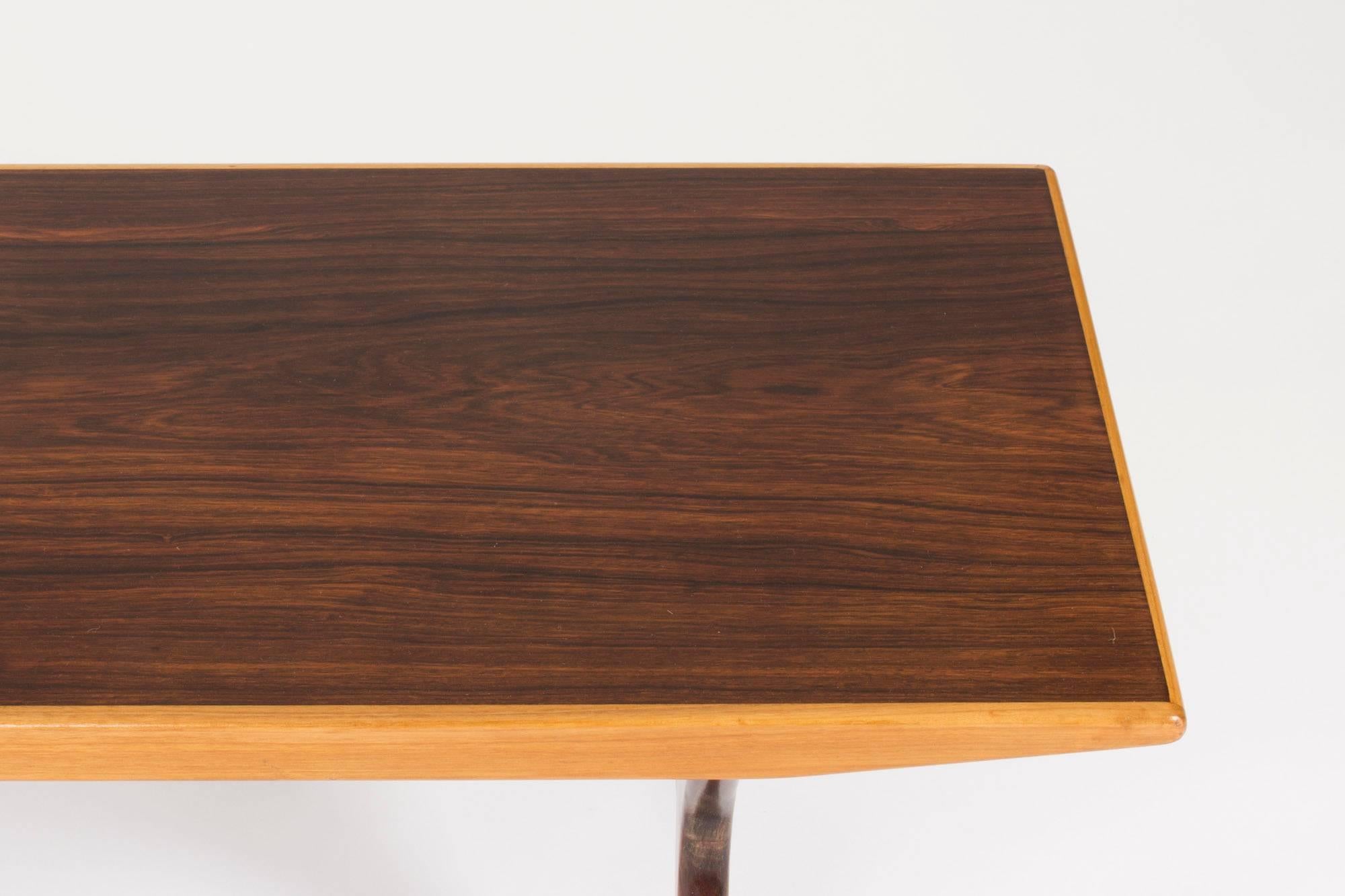 Mid-20th Century Rosewood and Birch Coffee Table by Karl-Erik Ekselius