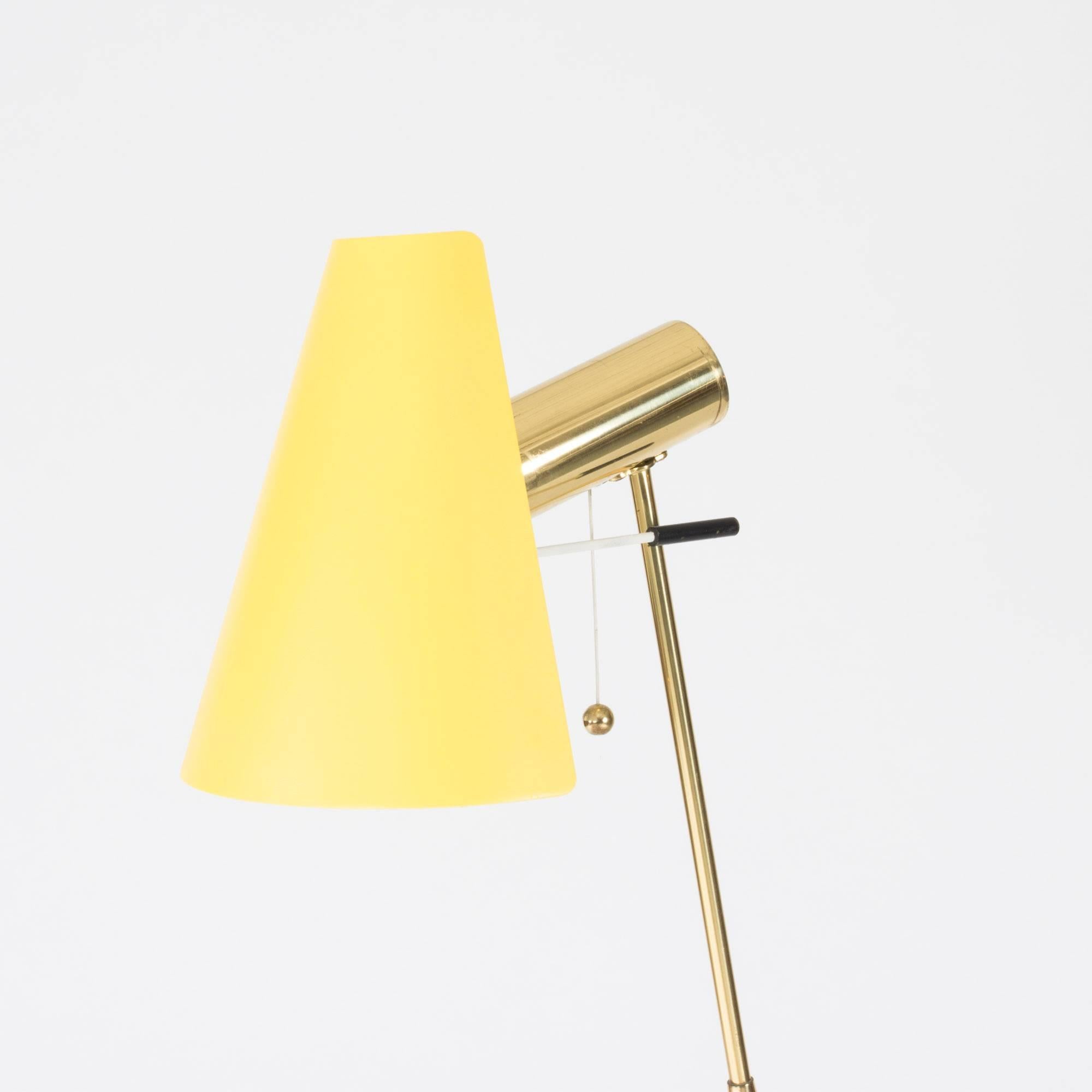 Mid-20th Century Black and Yellow Floor Lamp from Falkenbergs Belysning