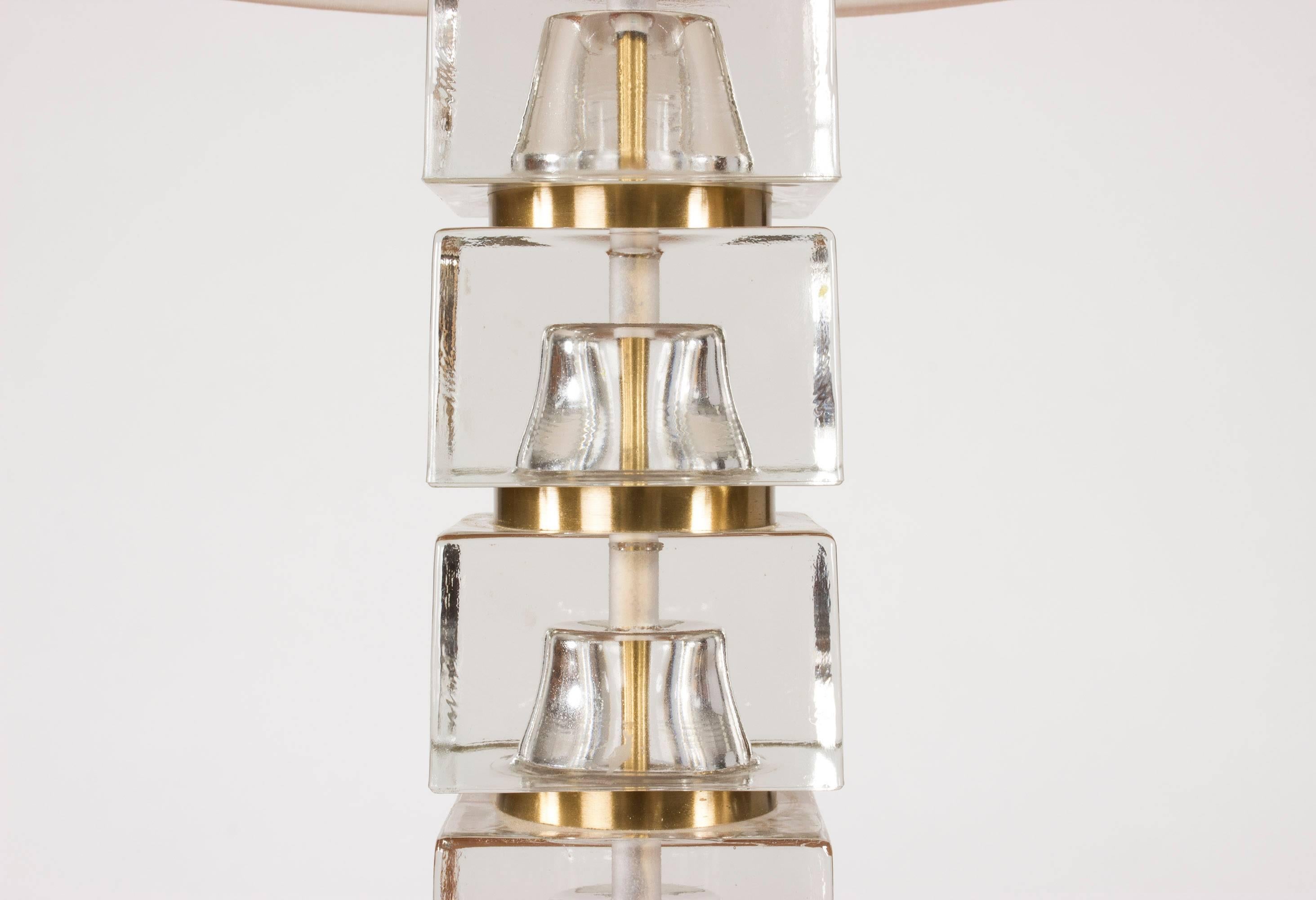 Mid-20th Century Swedish 1960s Crystal Table Lamp