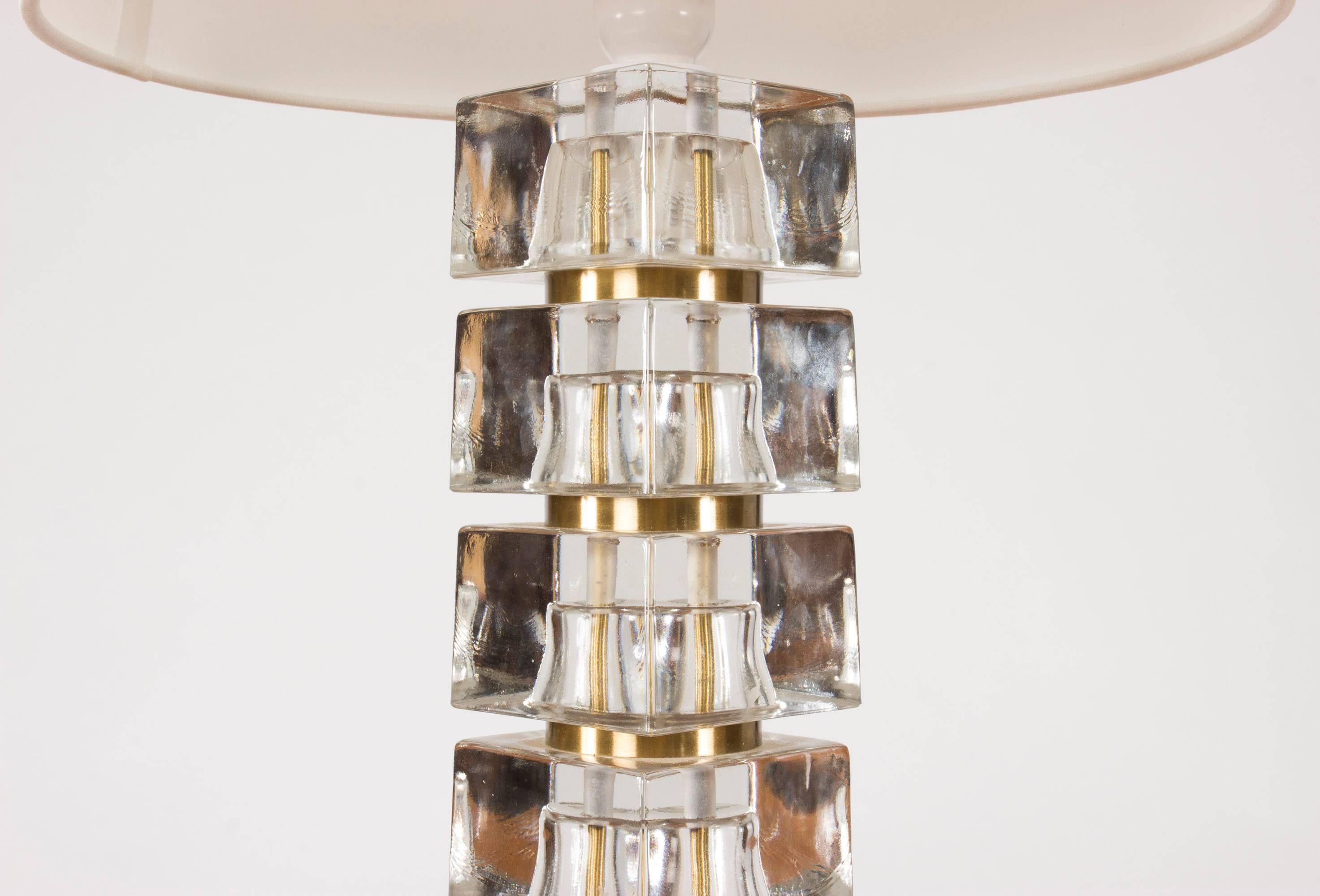 Metal Swedish 1960s Crystal Table Lamp