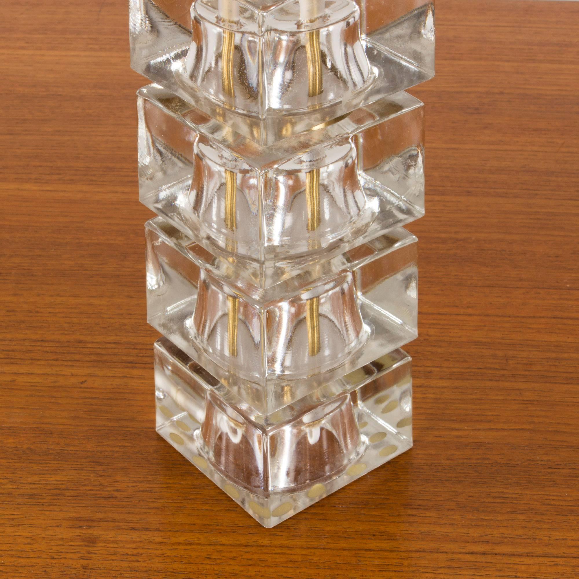 Swedish 1960s Crystal Table Lamp 1