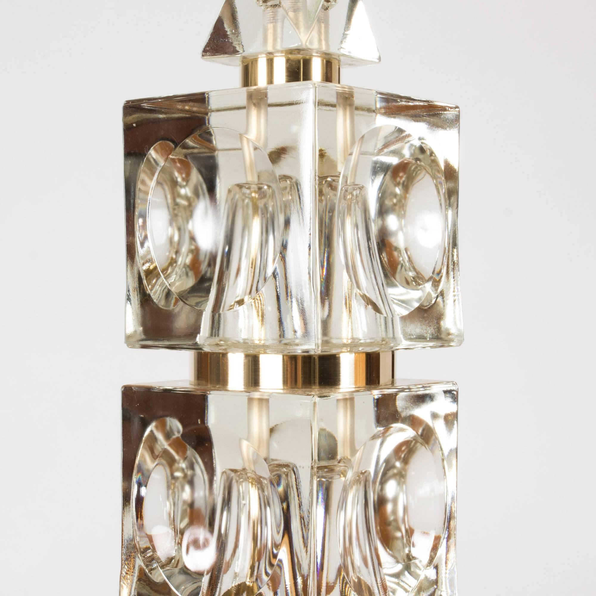 Mid-20th Century Swedish 1960s Crystal Table Lamp