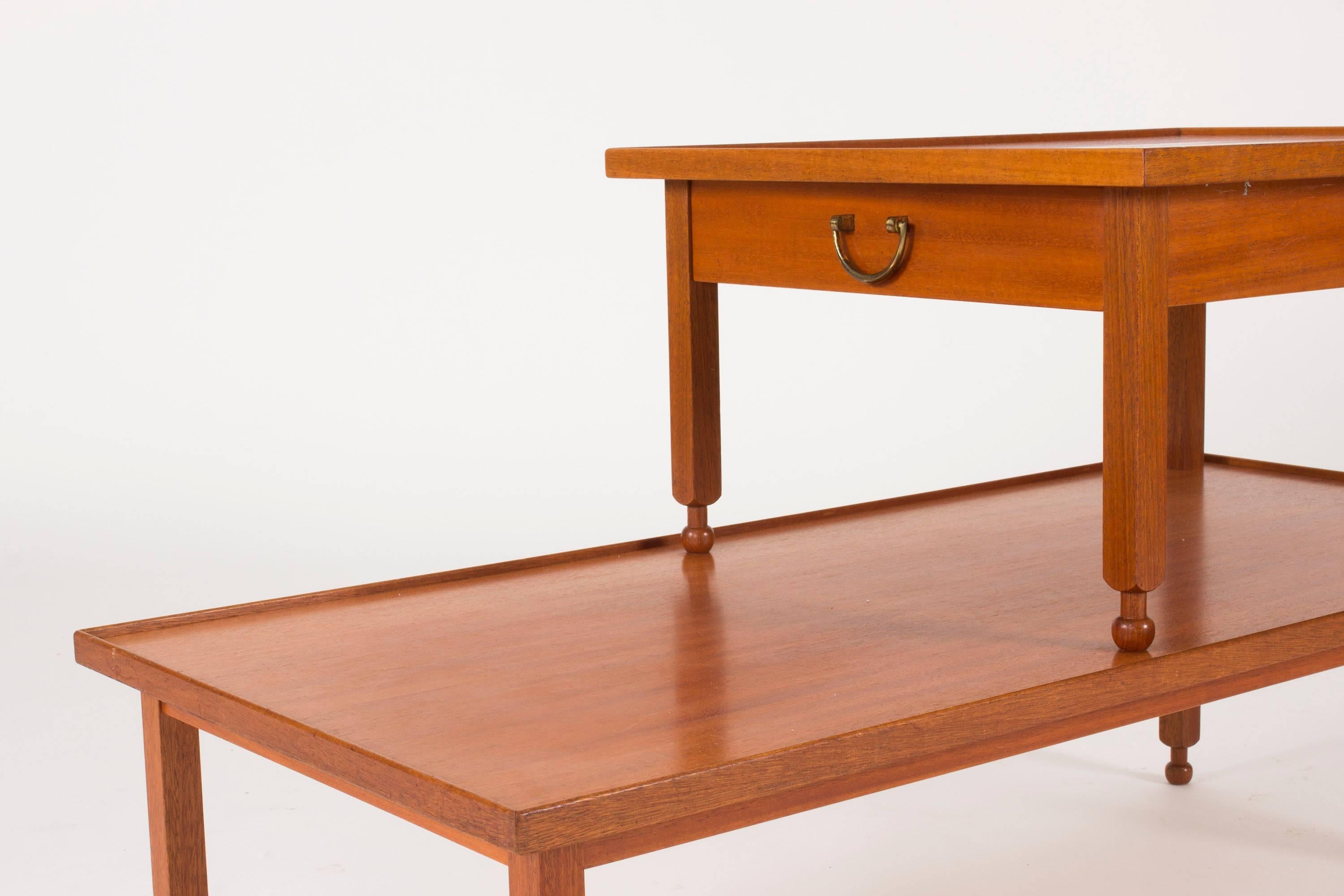 Swedish Mahogany Side Table with a Drawer by Josef Frank For Sale