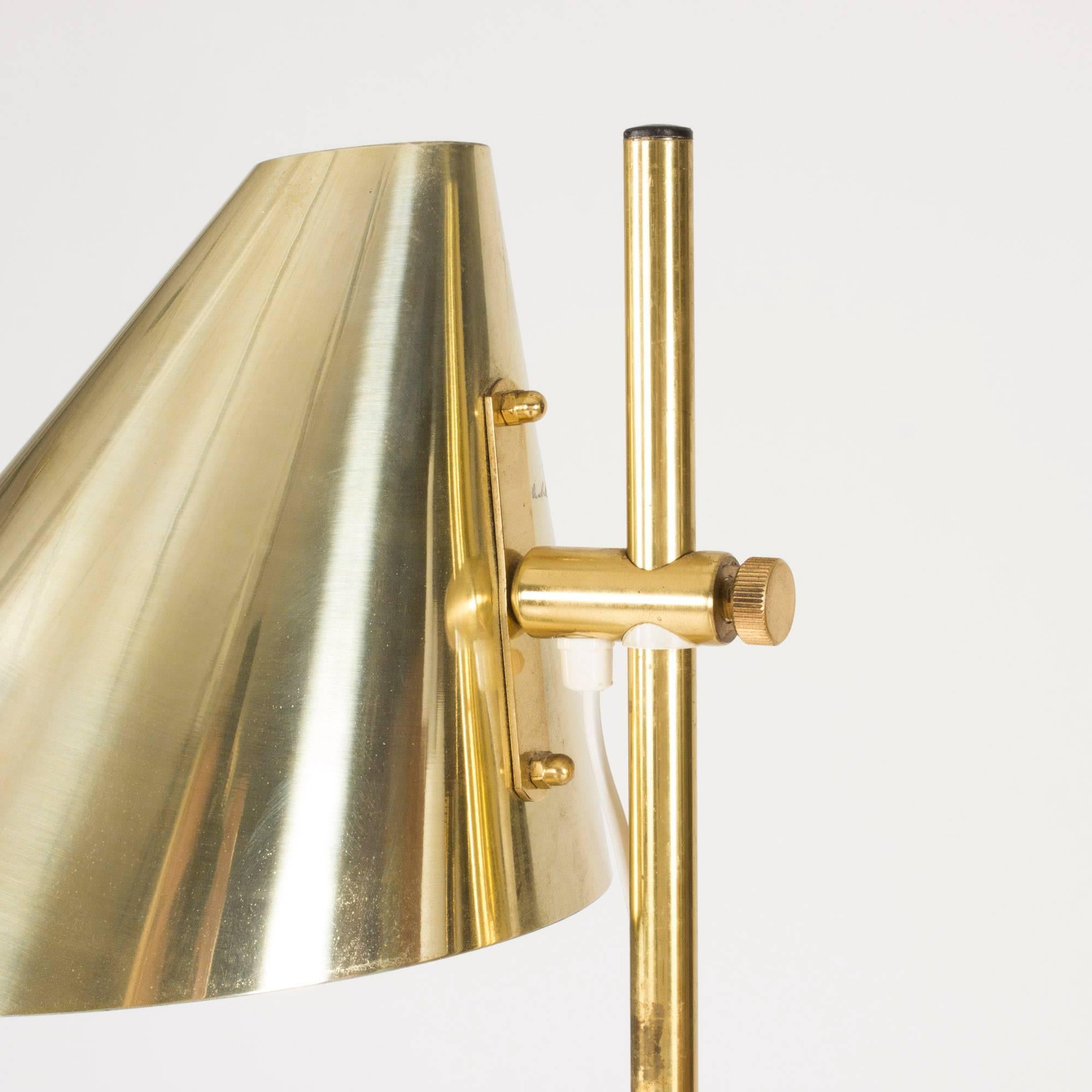 Swedish Double Shade Brass Floor Lamp by Hans Agne Jakobsson