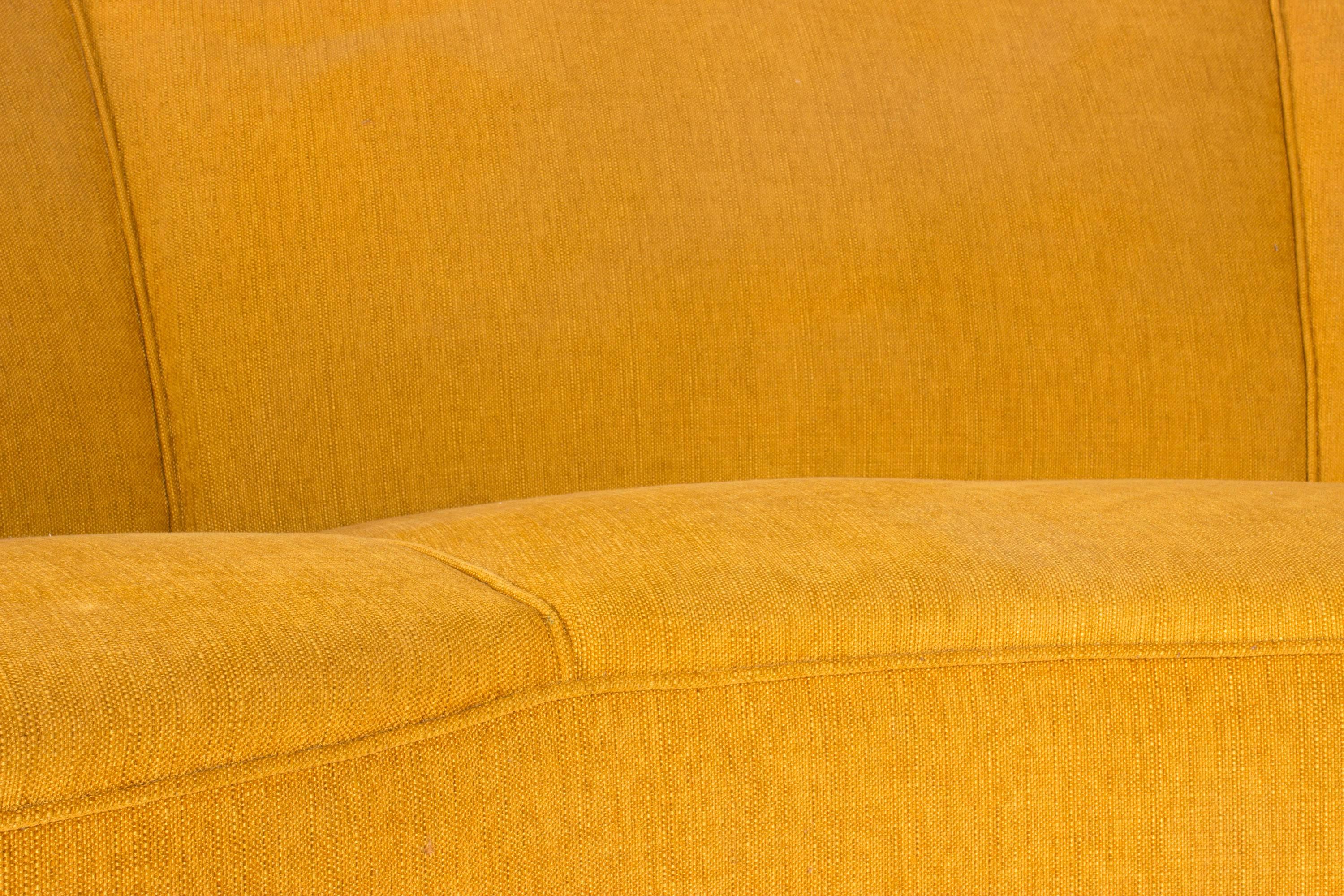 Cotton Curved Three Seat Sofa in the style of Otto Schulz For Sale