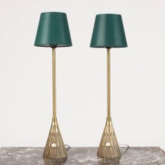 Pair of Brass Table Lamps by Sonja Katzin