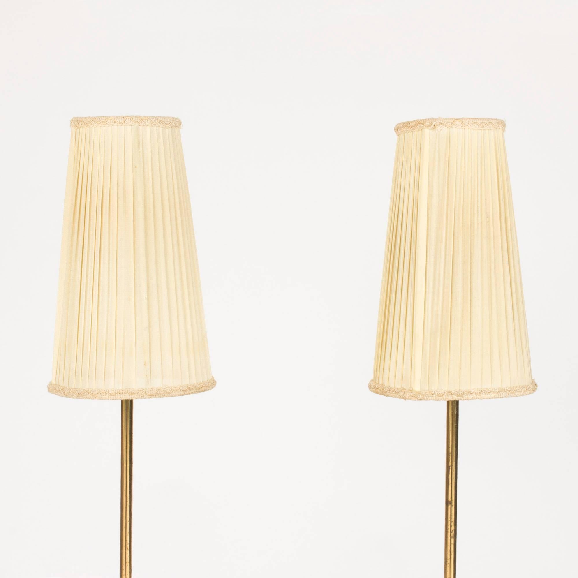 Swedish Pair of Brass Table Lamps by Josef Frank