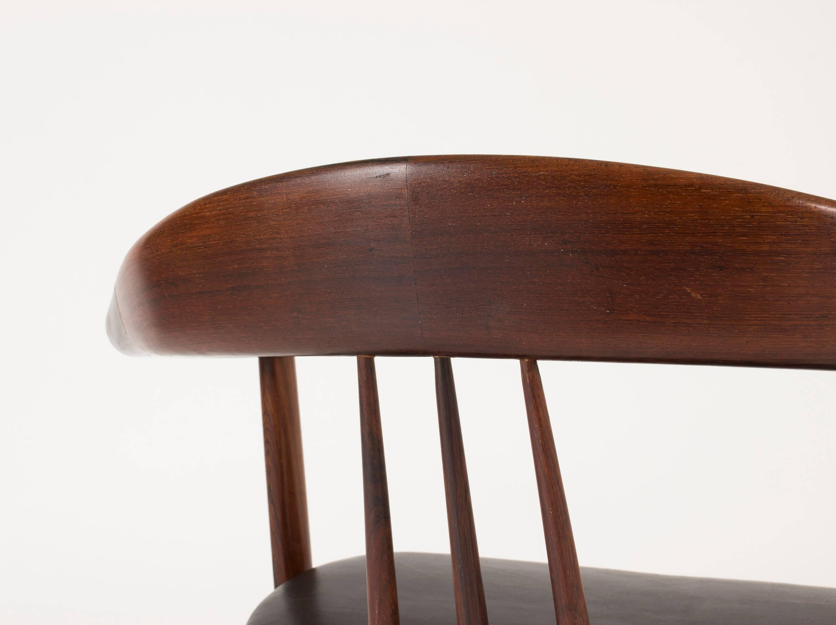 Leather Rosewood Armchair by Arne Hovmand-Olsen
