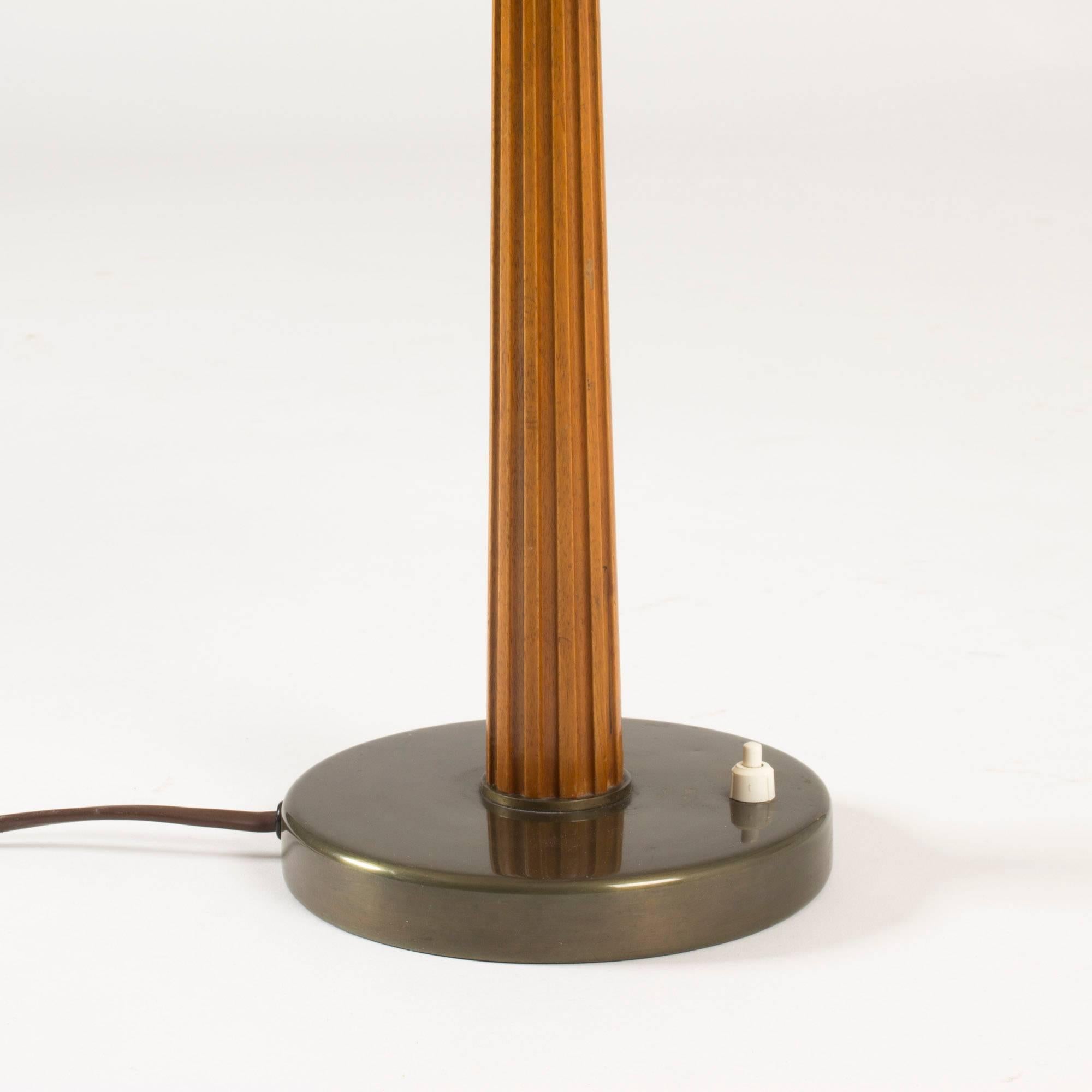 Metal and Mahogany Table Lamp from Böhlmarks 1