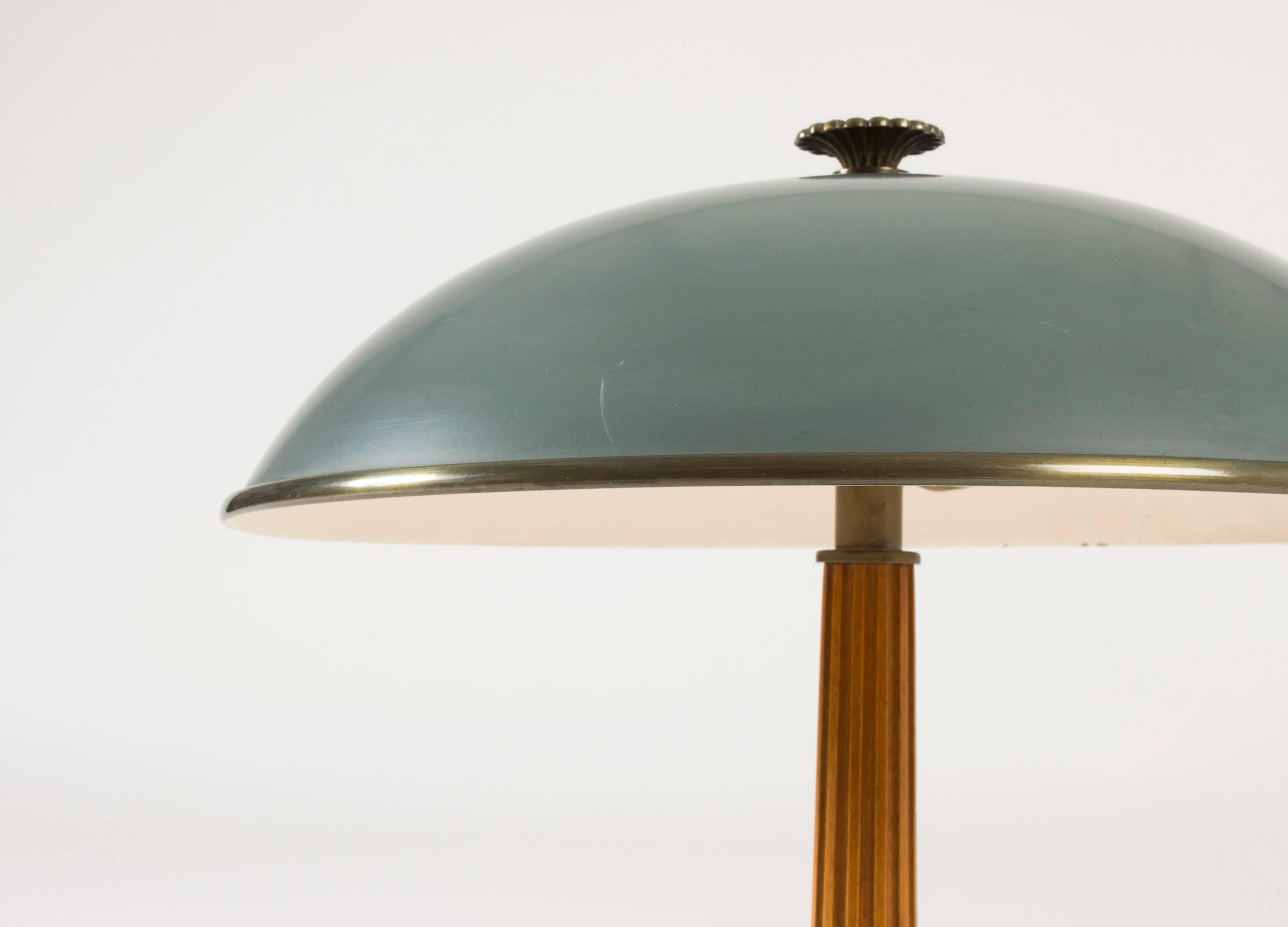 Scandinavian Modern Metal and Mahogany Table Lamp from Böhlmarks
