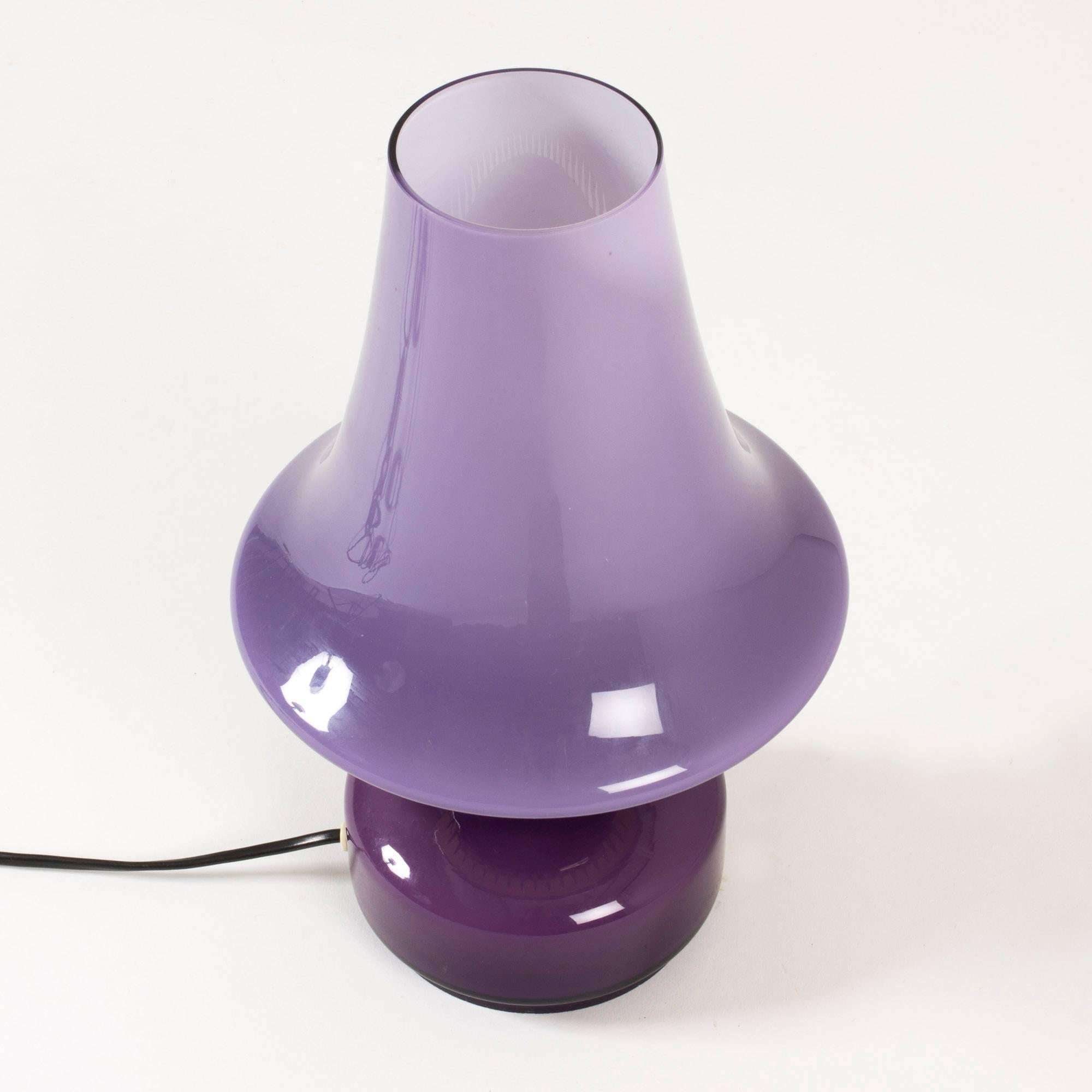 Swedish Purple Glass Table Lamp by Hans-Agne Jakobsson