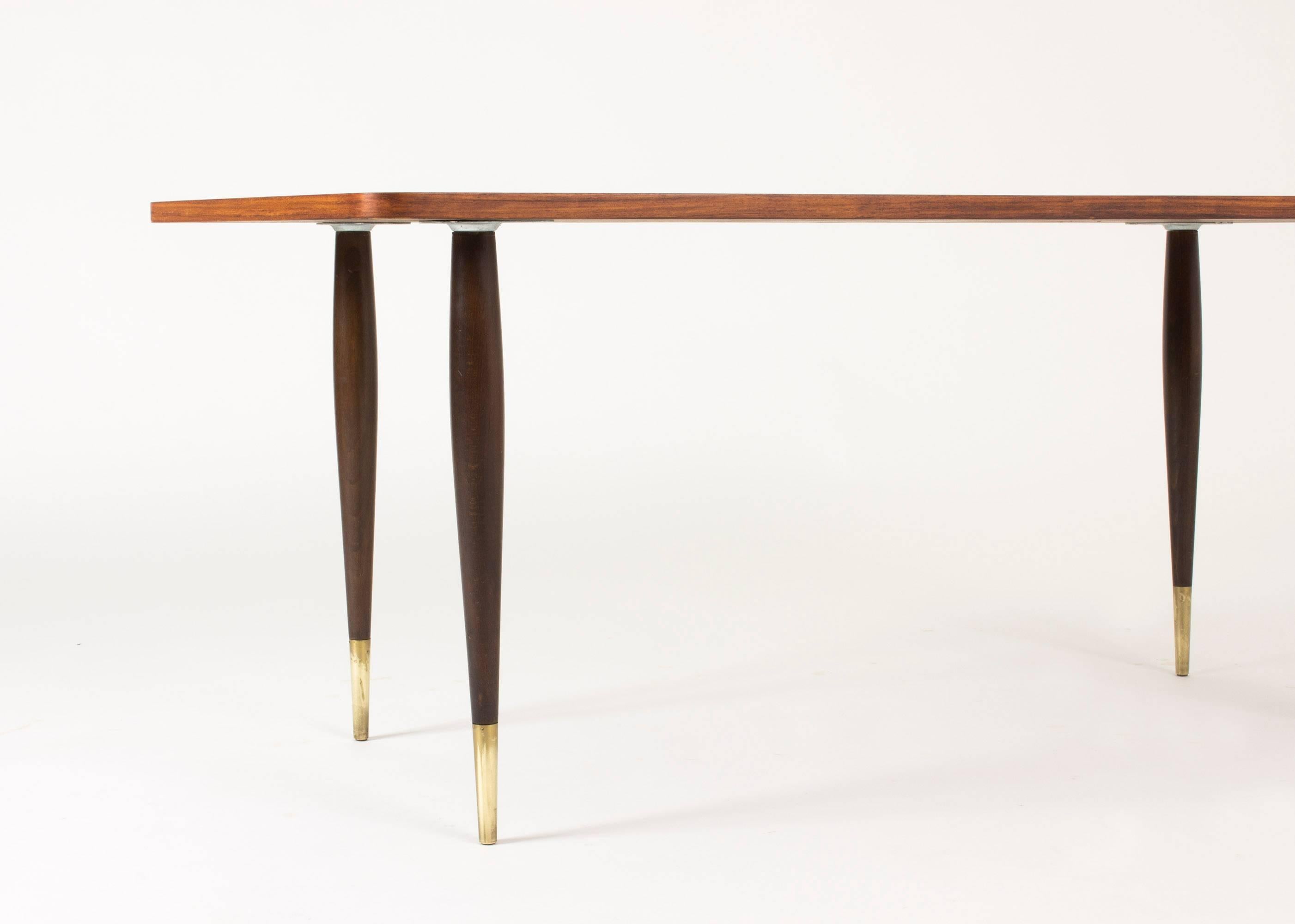 Mid-20th Century Coffee Table with Inlays by Bröderna Miller For Sale