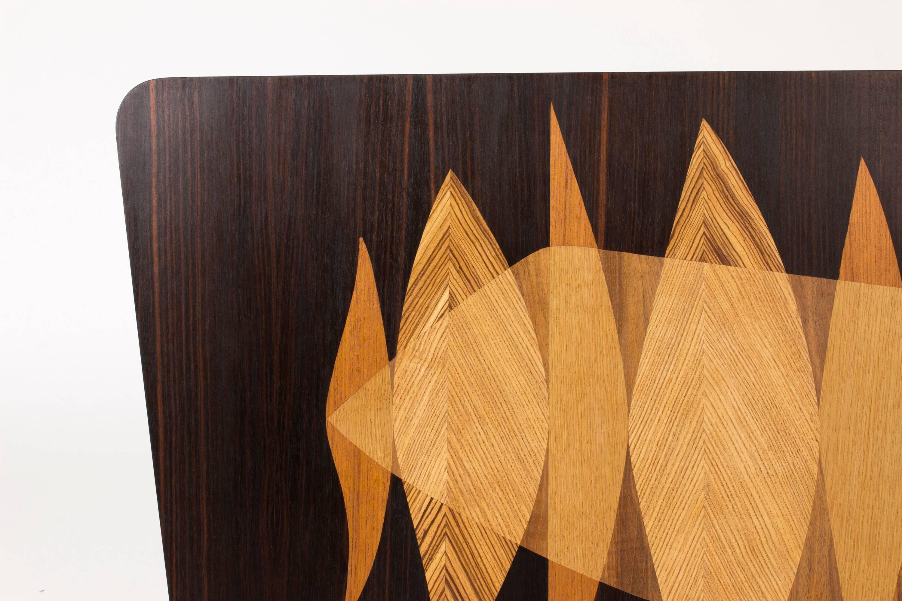 Scandinavian Modern Coffee Table with Inlays by Bröderna Miller