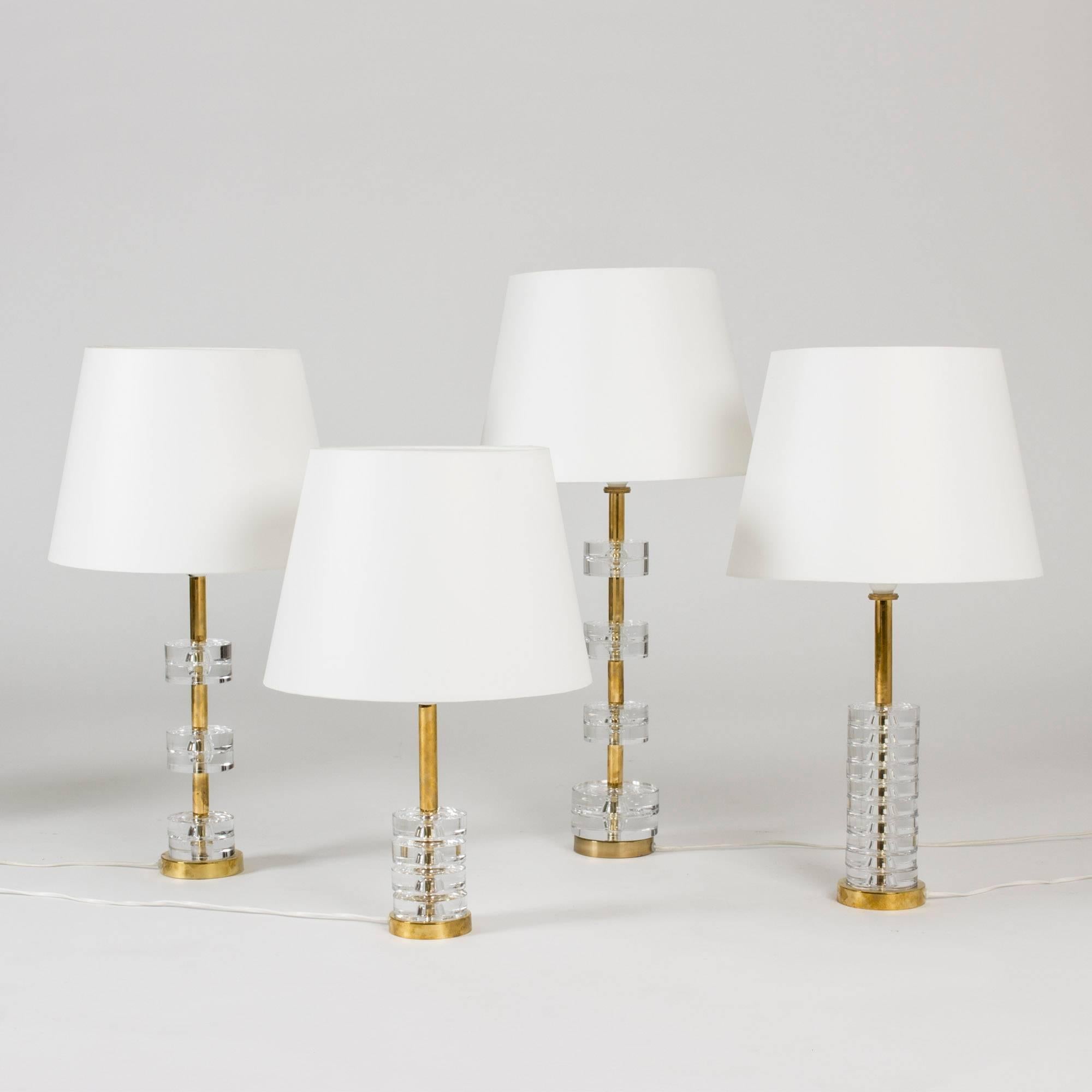 Crystal and Brass Table Lamp by Carl Fagerlund In Excellent Condition In Stockholm, SE