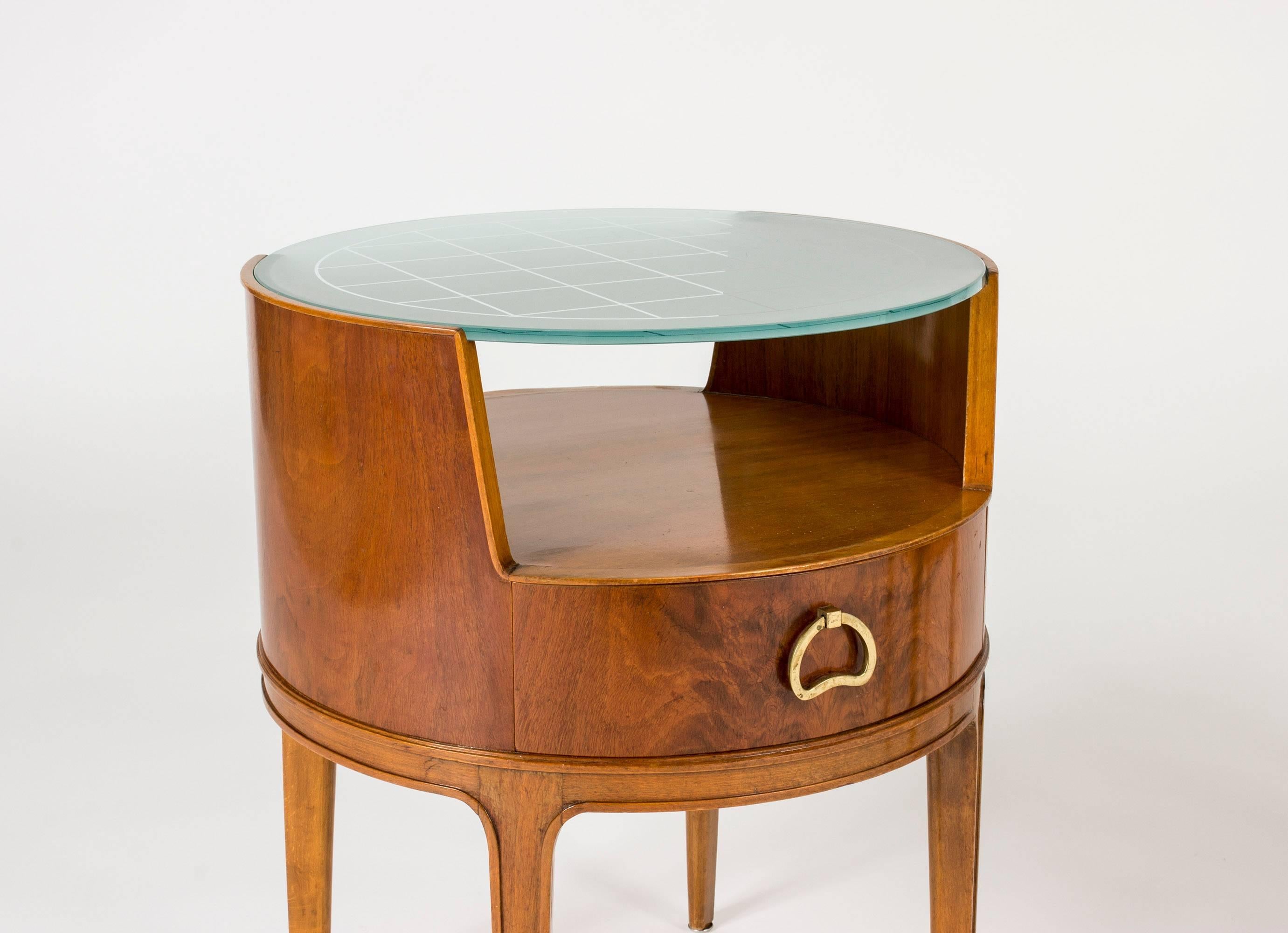 Mid-20th Century Pair of Mahogany and Glass Bedside Tables by Axel Larsson