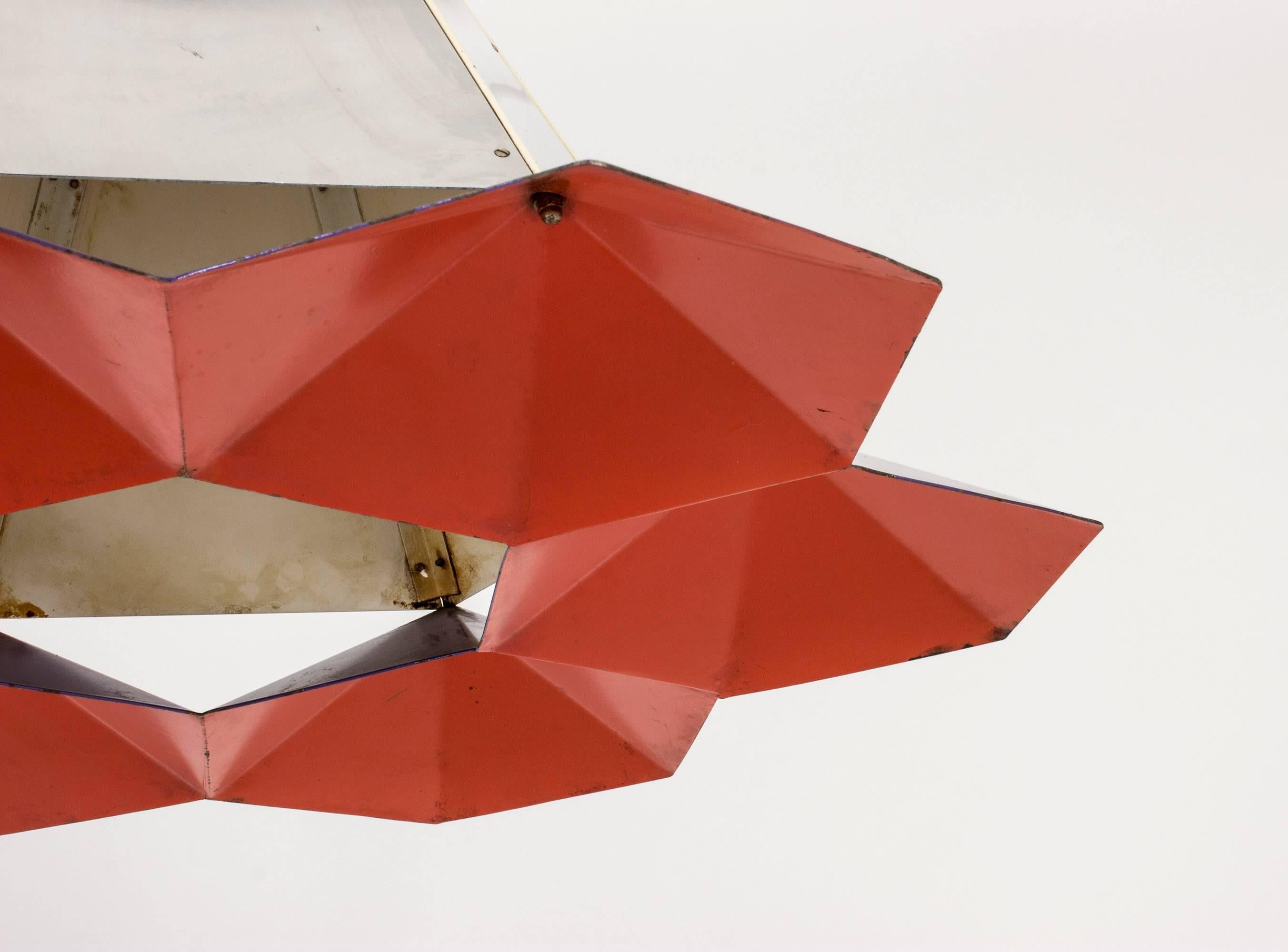 Mid-20th Century Metal Pendant Lamp in the Style of Simon Henningsen For Sale