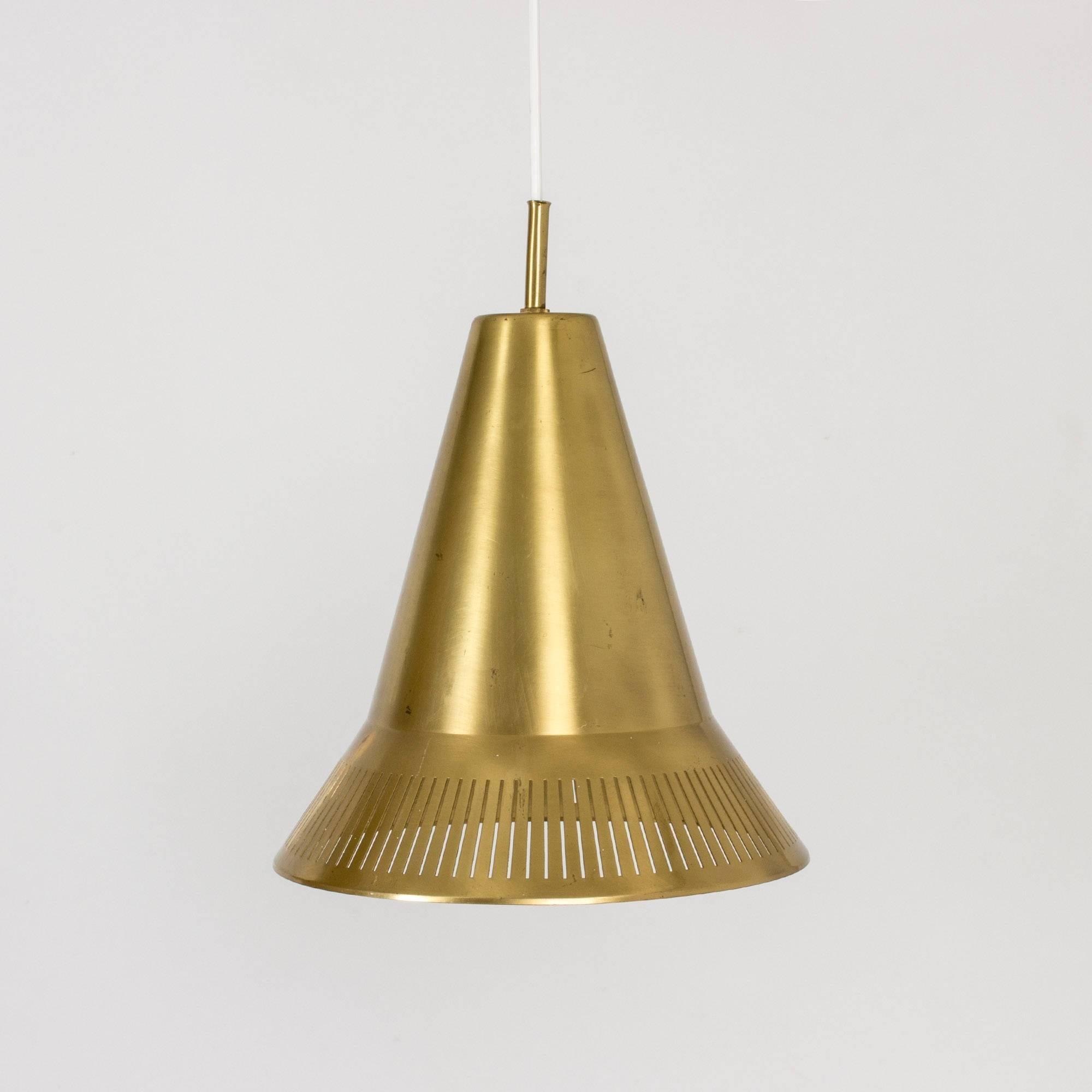 Swedish Set of Four Brass Pendant Lamps by Hans Bergström For Sale