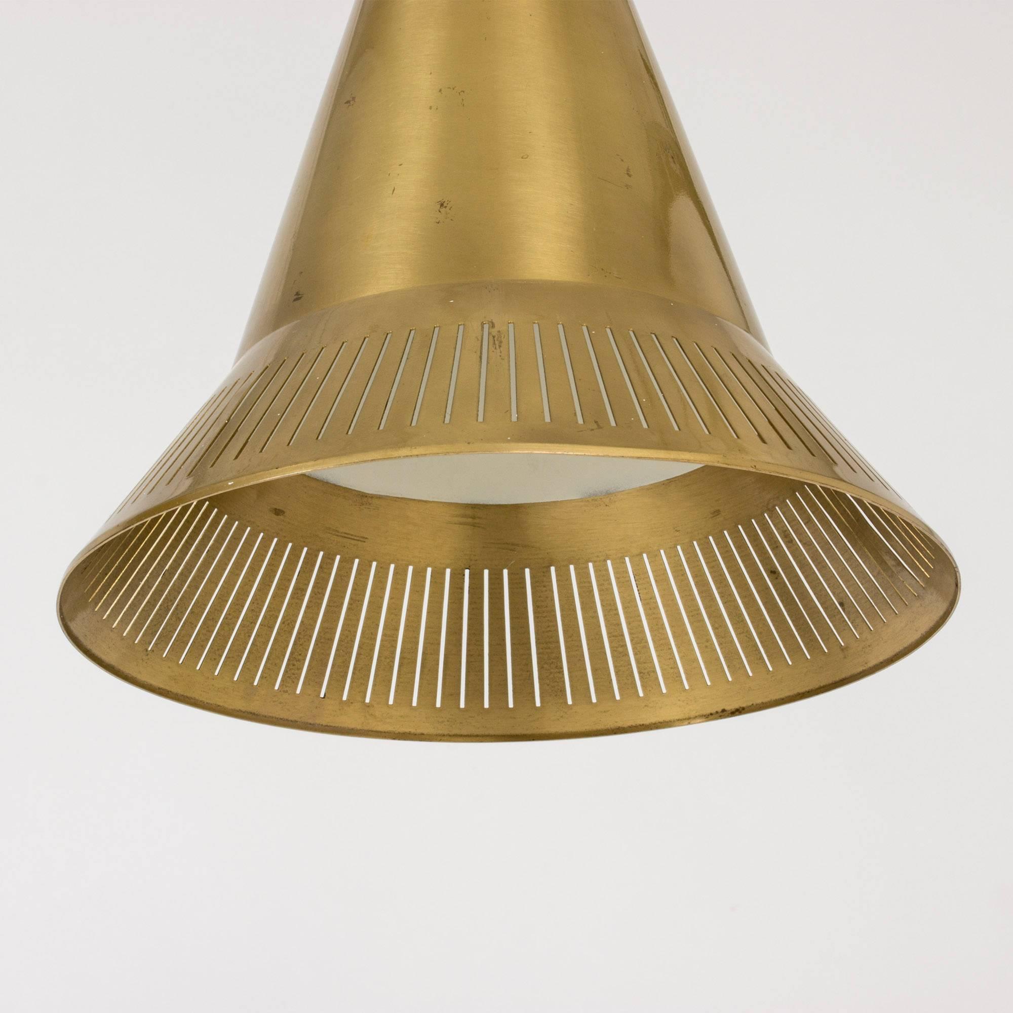 Set of Four Brass Pendant Lamps by Hans Bergström In Excellent Condition For Sale In Stockholm, SE