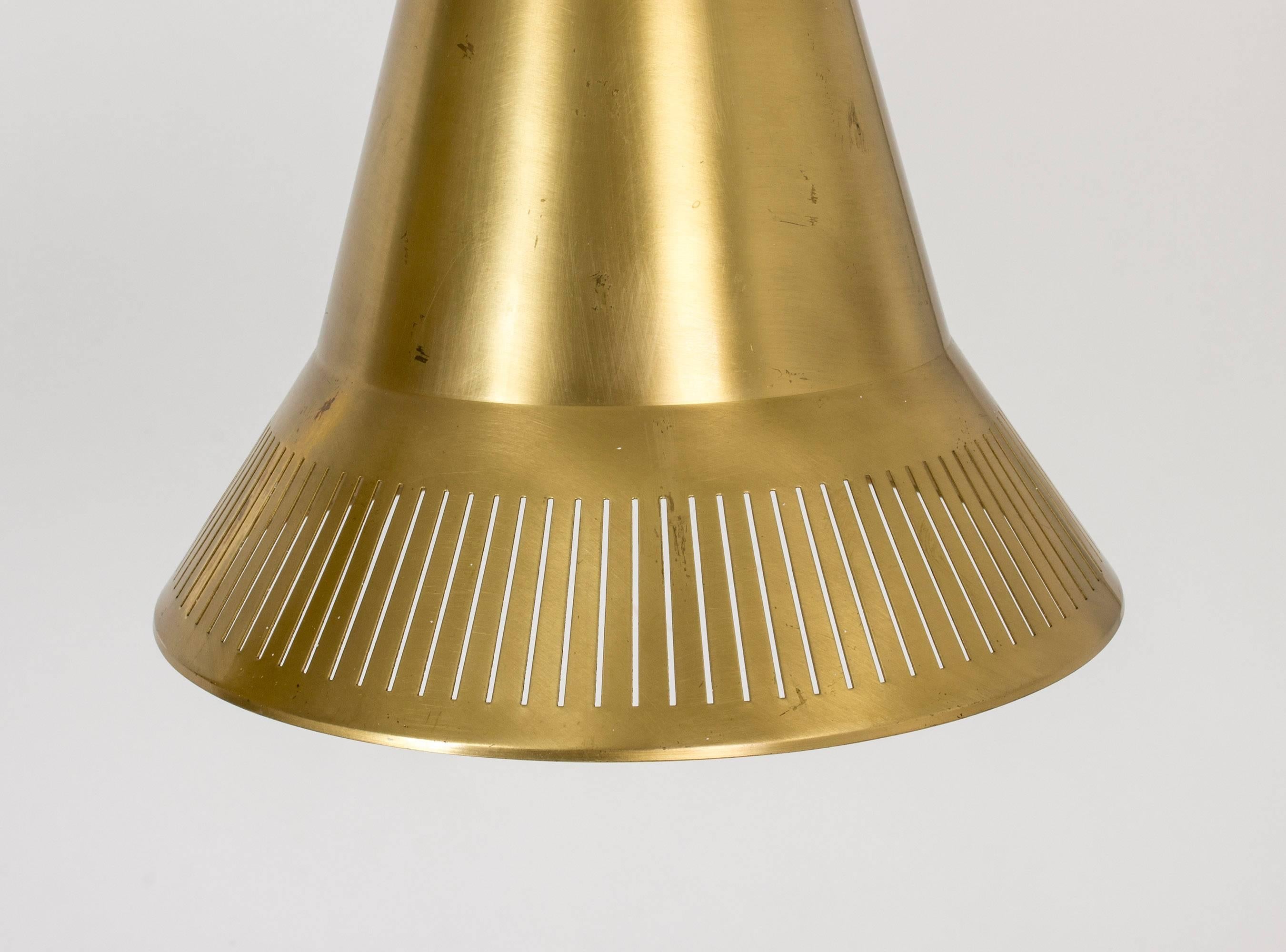 Mid-20th Century Set of Four Brass Pendant Lamps by Hans Bergström For Sale