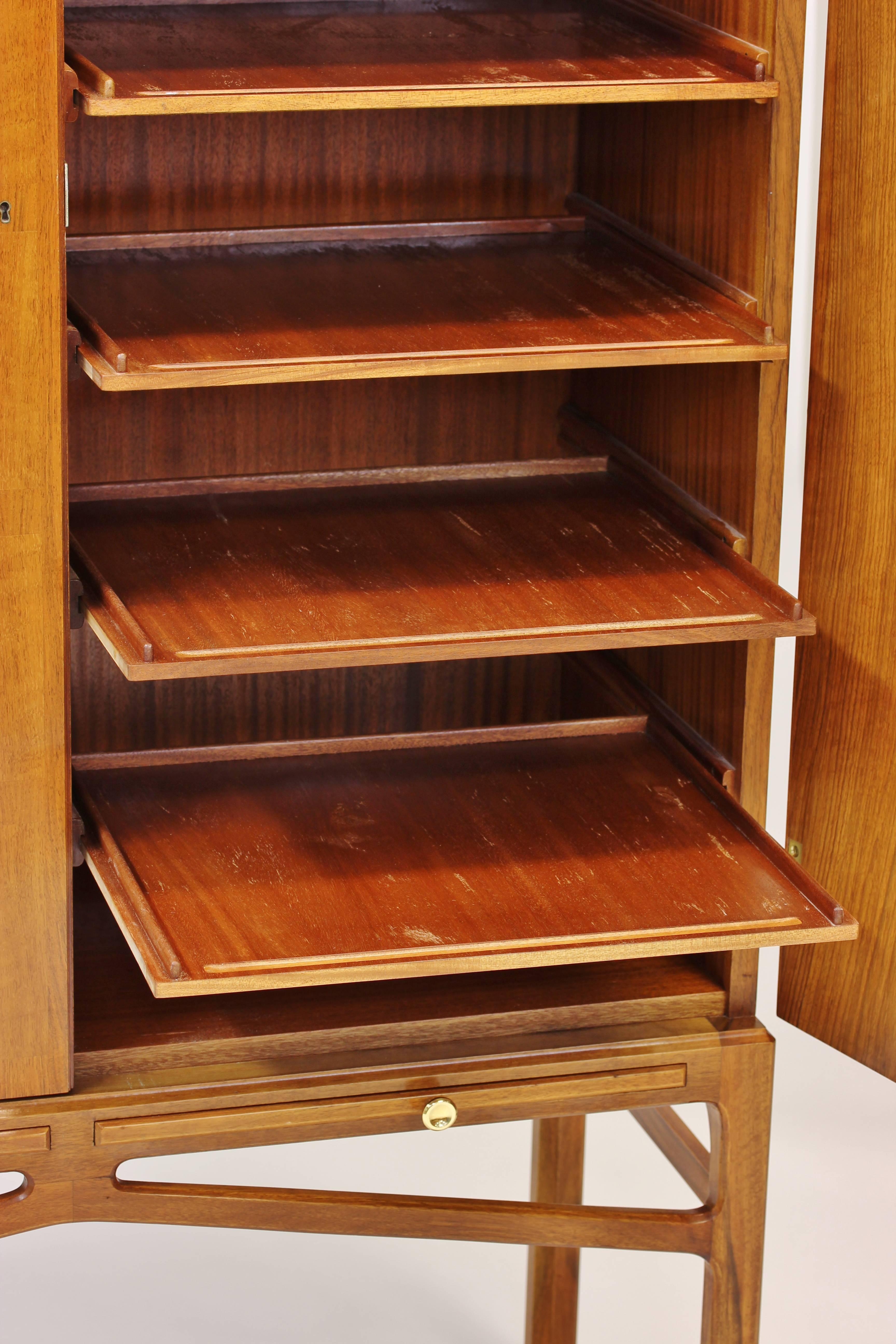 Brass Mahogany Cabinet by Carl-Axel Acking