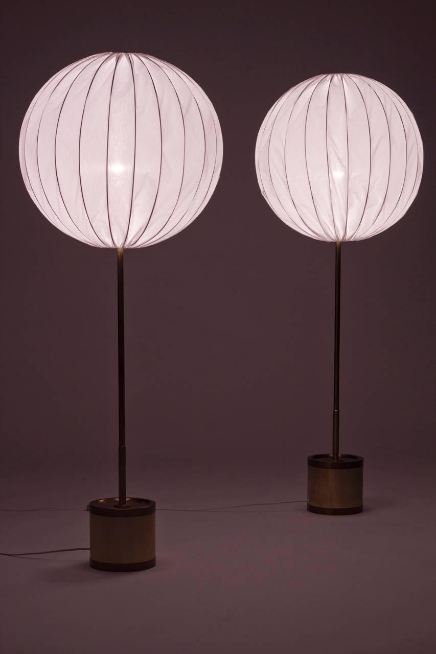 Mid-20th Century Pair of Brass Floor Lamps by Hans-Agne Jakobsson