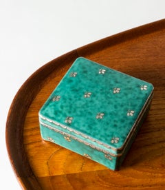 Midcentury Stoneware “Argenta” Box by Wilhelm Kåge, Gustavsberg, Sweden, 1940s