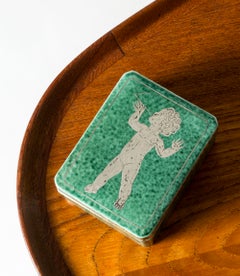 Midcentury Stoneware “Argenta” Box by Wilhelm Kåge, Gustavsberg, Sweden, 1940s