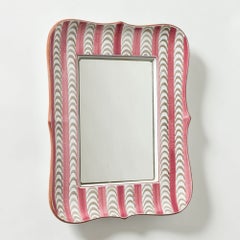 Swedish Midcentury Faience Wall Mirror by Stig Lindberg for Gustavsberg, 1940s