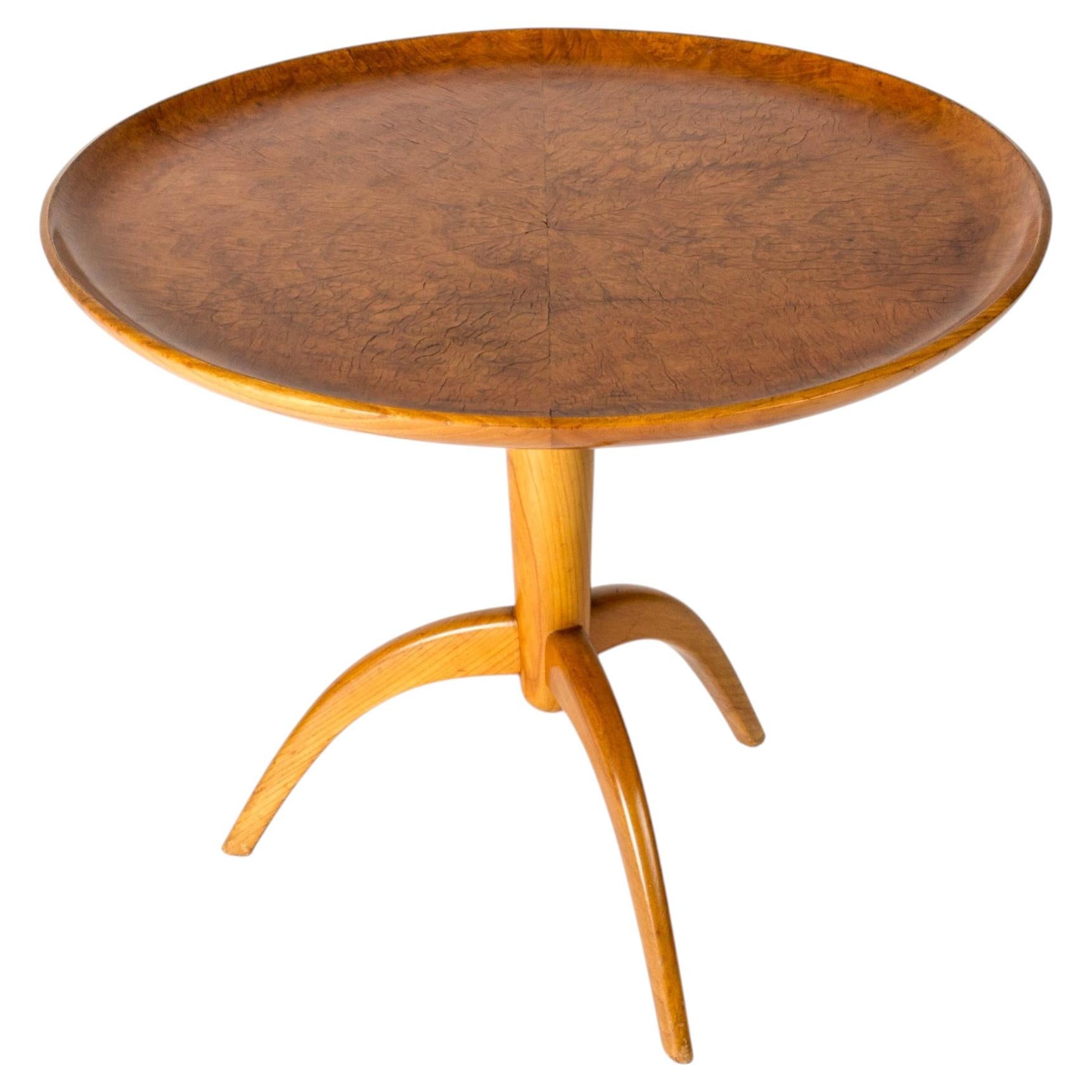 Swedish Modern Elm Side Table, 1940s