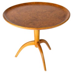 Swedish Modern Elm and Burled Birch Side Table, 1940s