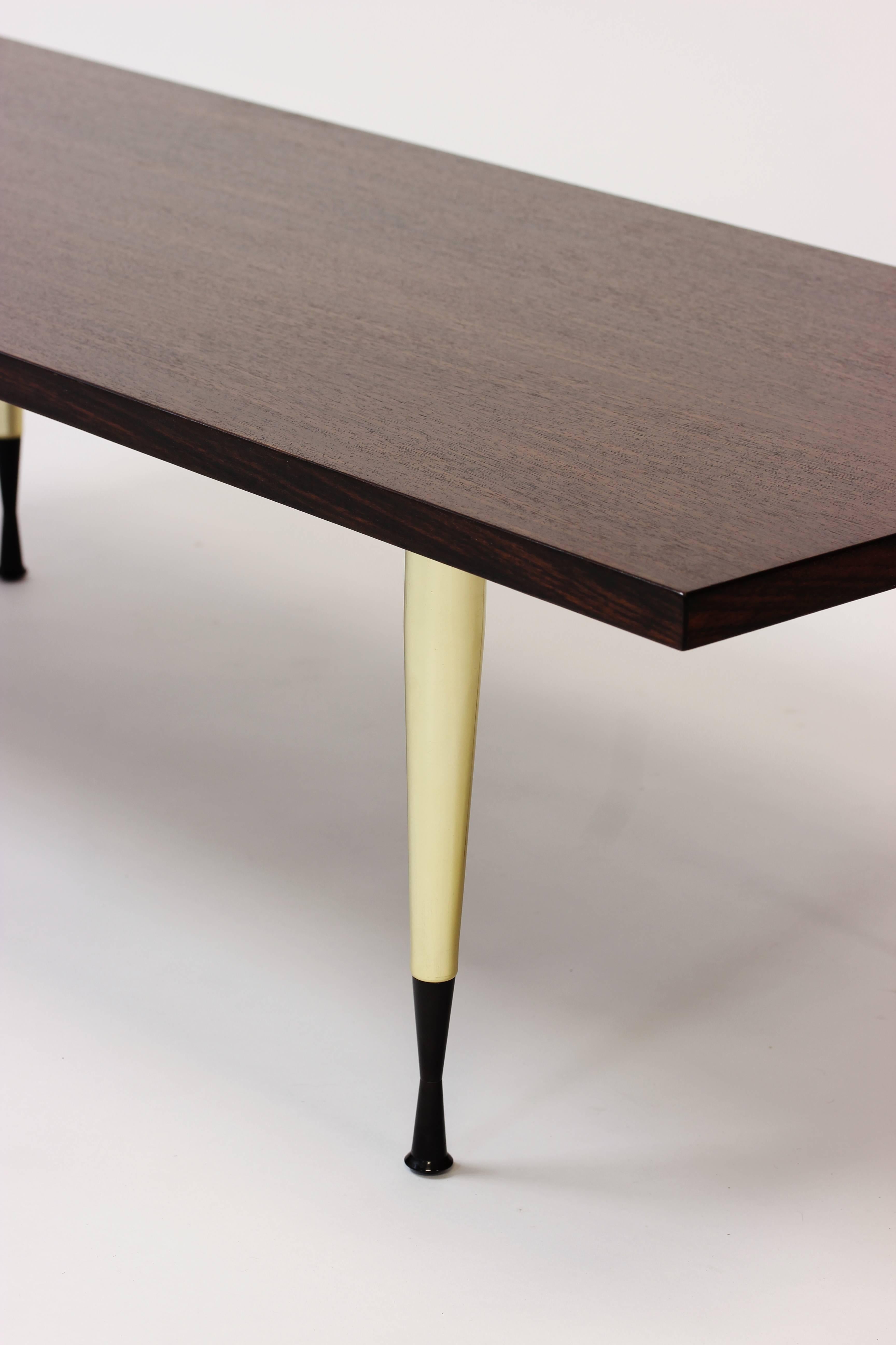 Swedish Walnut and Brass Coffee Table from NK