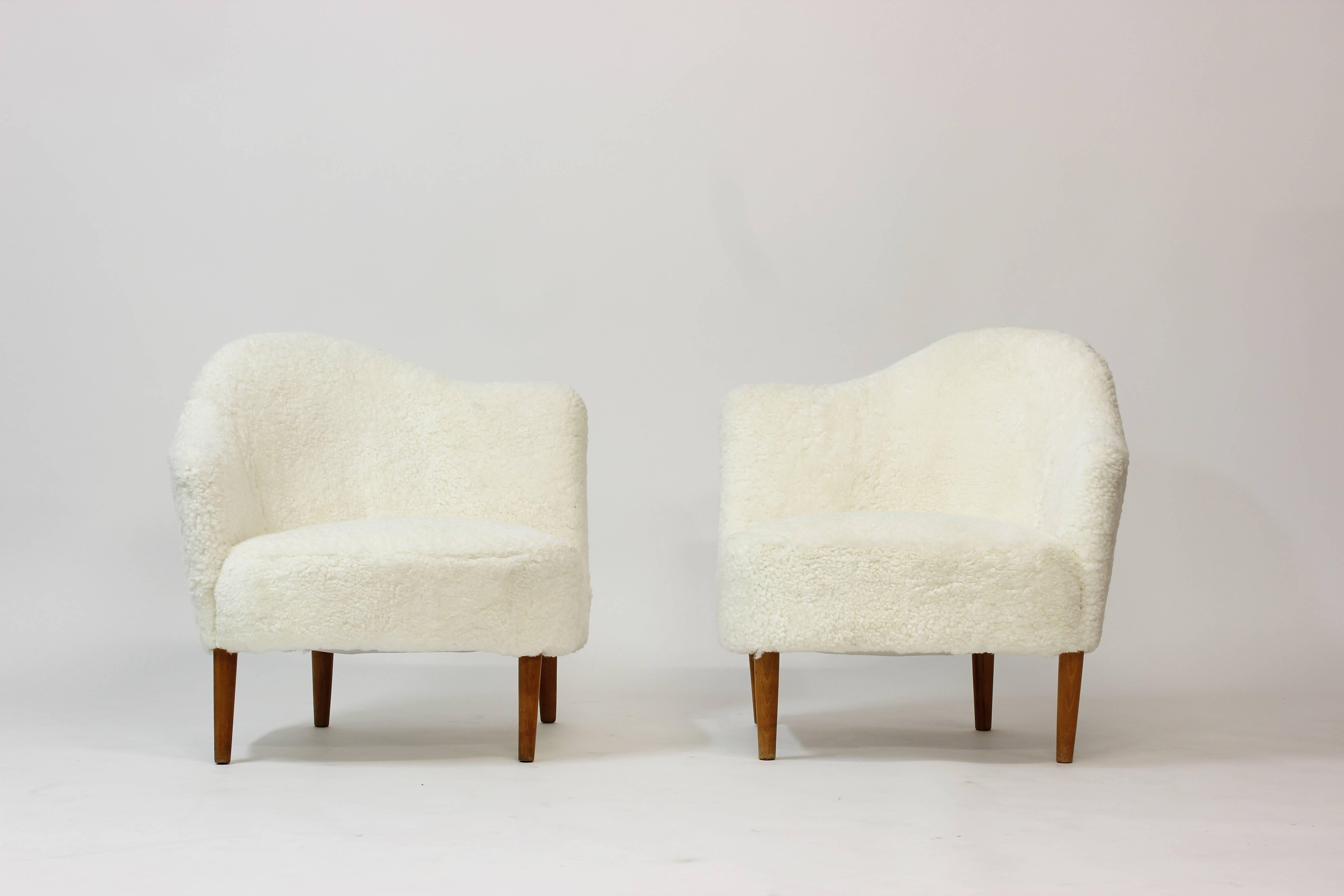 Easy Chairs Attributed to Carl Malmsten In Excellent Condition In Stockholm, SE