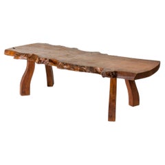 Table basse en orme « Live Edge » bio, par Peter Beijbom, Suède, 1968