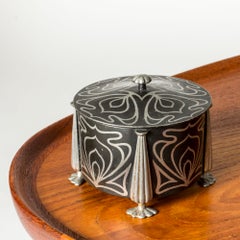 Swedish Art Nouveau Lidded Pewter Box, Stockholm, 1904