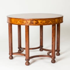 Swedish Grace Console Table in Walnut and Root Veneer, Sweden, 1920/30s
