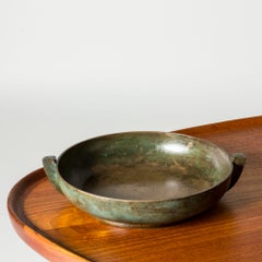 Swedish Modernist Patinated Bronze Bowl from GAB, 1930s