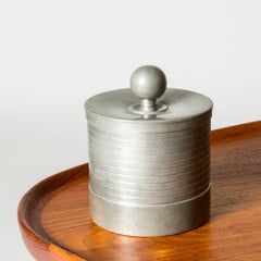 Functionalist Lidded Pewter Box from GAB, Sweden, 1935