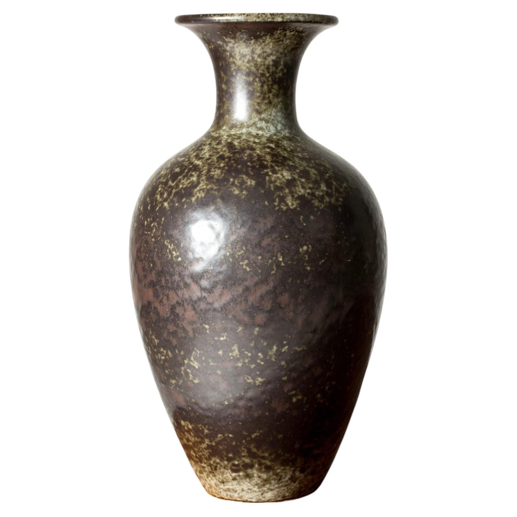 Vaso da terra in gres vintage del Medioevo di Gunnar Nylund, Svezia, anni '40
