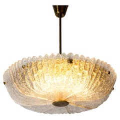 Midcentury Modern Chandelier by Carl Fagerlund, Orrefors, Sweden, 1950s