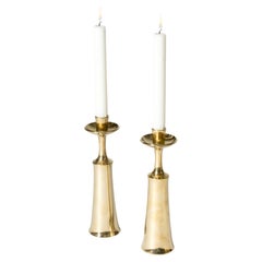 Vintage Midcentury Pair of Brass Candlesticks by Jens Quistgaard, Denmark, 1950s