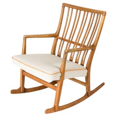 Midcentury "ML-33" Oak Rocking Chair by Hans J. Wegner, Denmark, 1950s