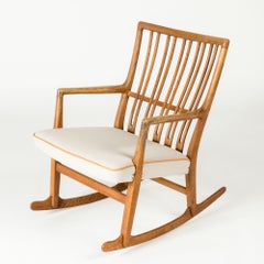 Midcentury "ML-33" Oak Rocking Chair by Hans J. Wegner, Denmark, 1950s